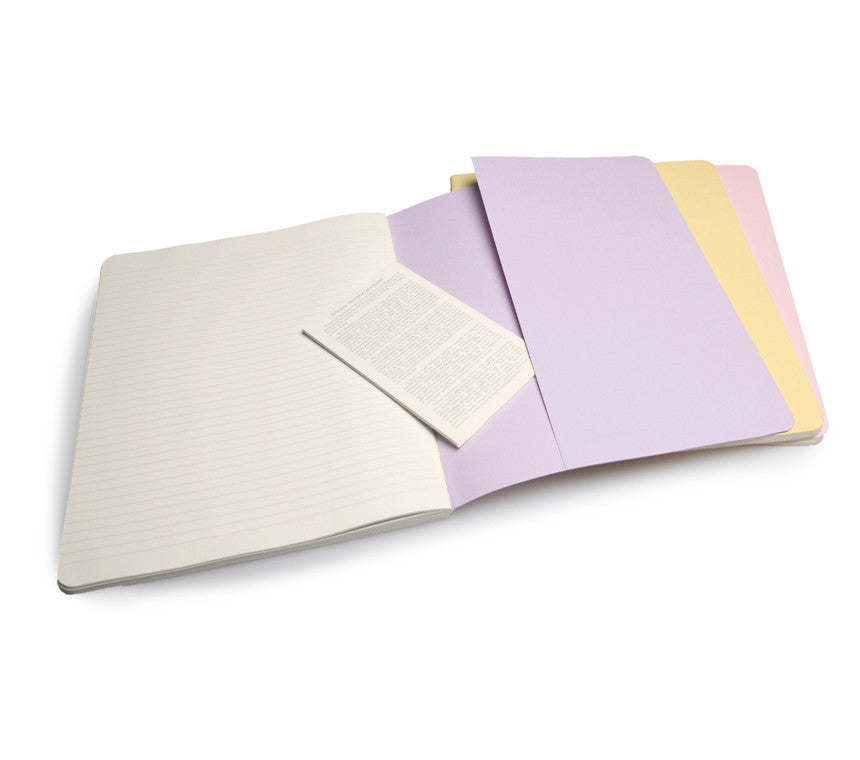 Premium Moleskine Ruled Cahier Journal Set - 3 Pack with Durable Cardboard Cover for Note Taking, Sketching & Daily Planning | Perfect for Students, Artists & Professionals