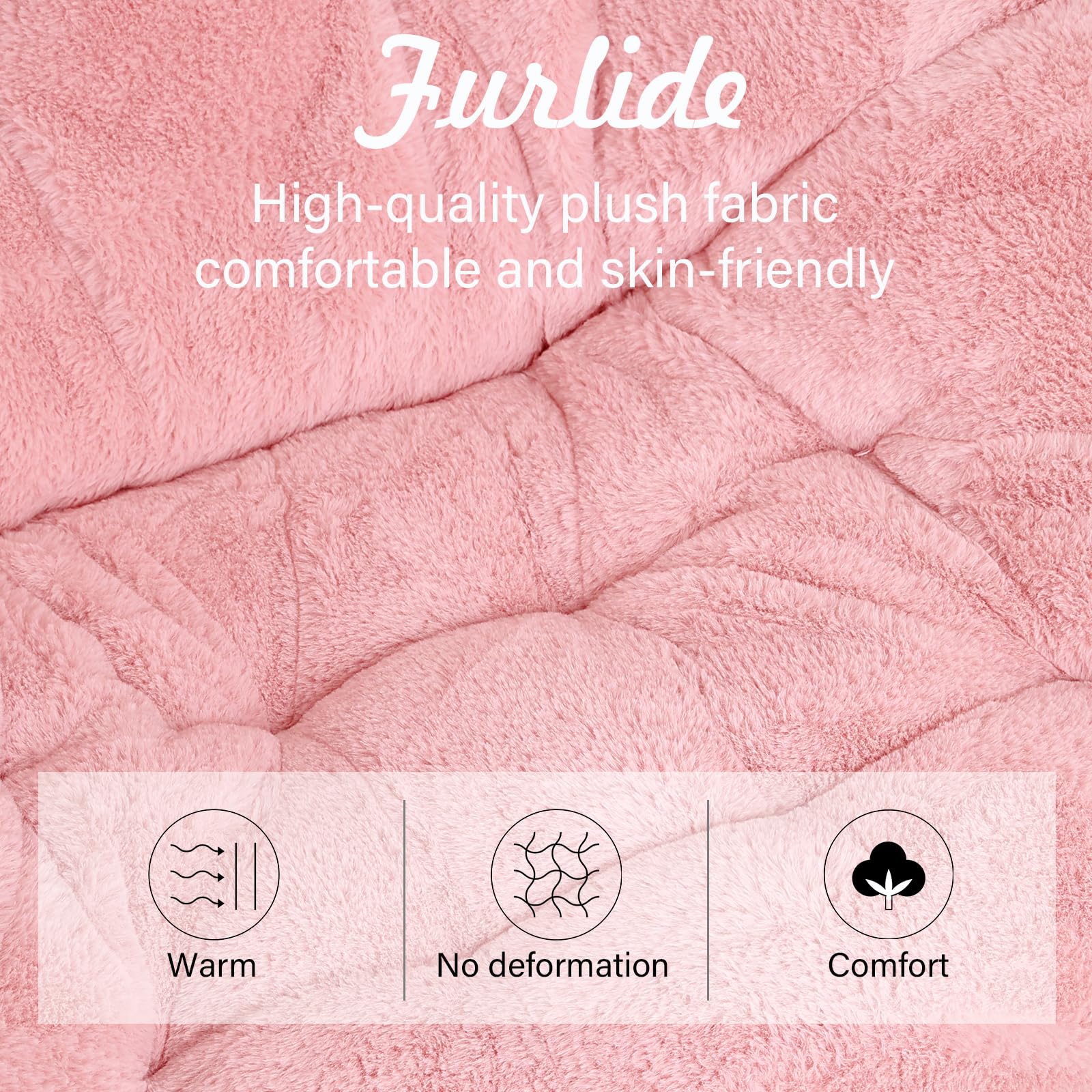 Extra Large Soft Saucer Chair with Ottoman - Oversized Folding Faux Fur Accent Chair, Foldable Metal Frame Lounge Chair for Bedroom, Living Room & Dorm (Pink) - Perfect for Relaxing, Reading & Small Space Decor