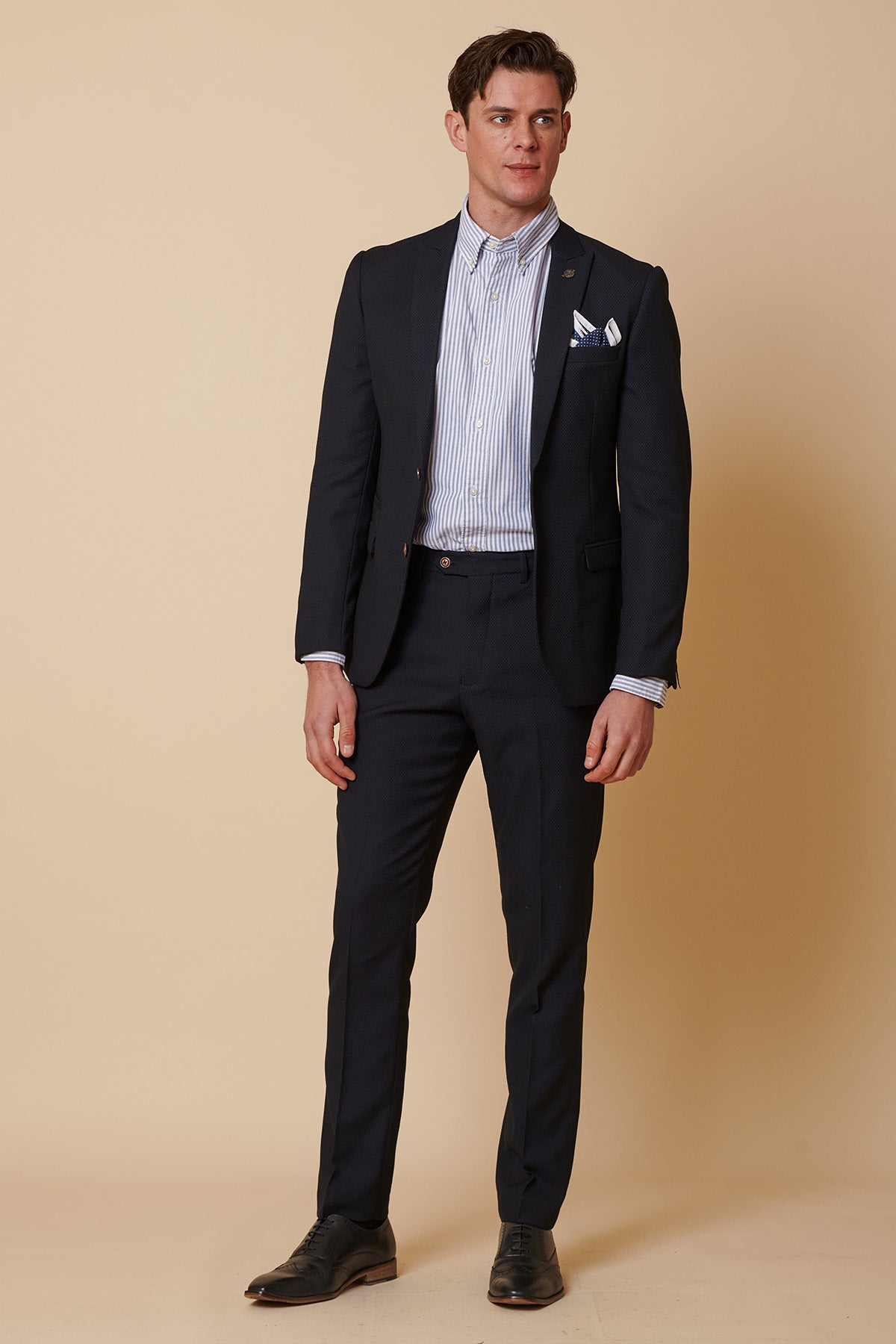 Premium Navy Blue Two-Piece Suit for Men - Business Formal Attire & Office Wear - Perfect for Weddings, Interviews, and Professional Events