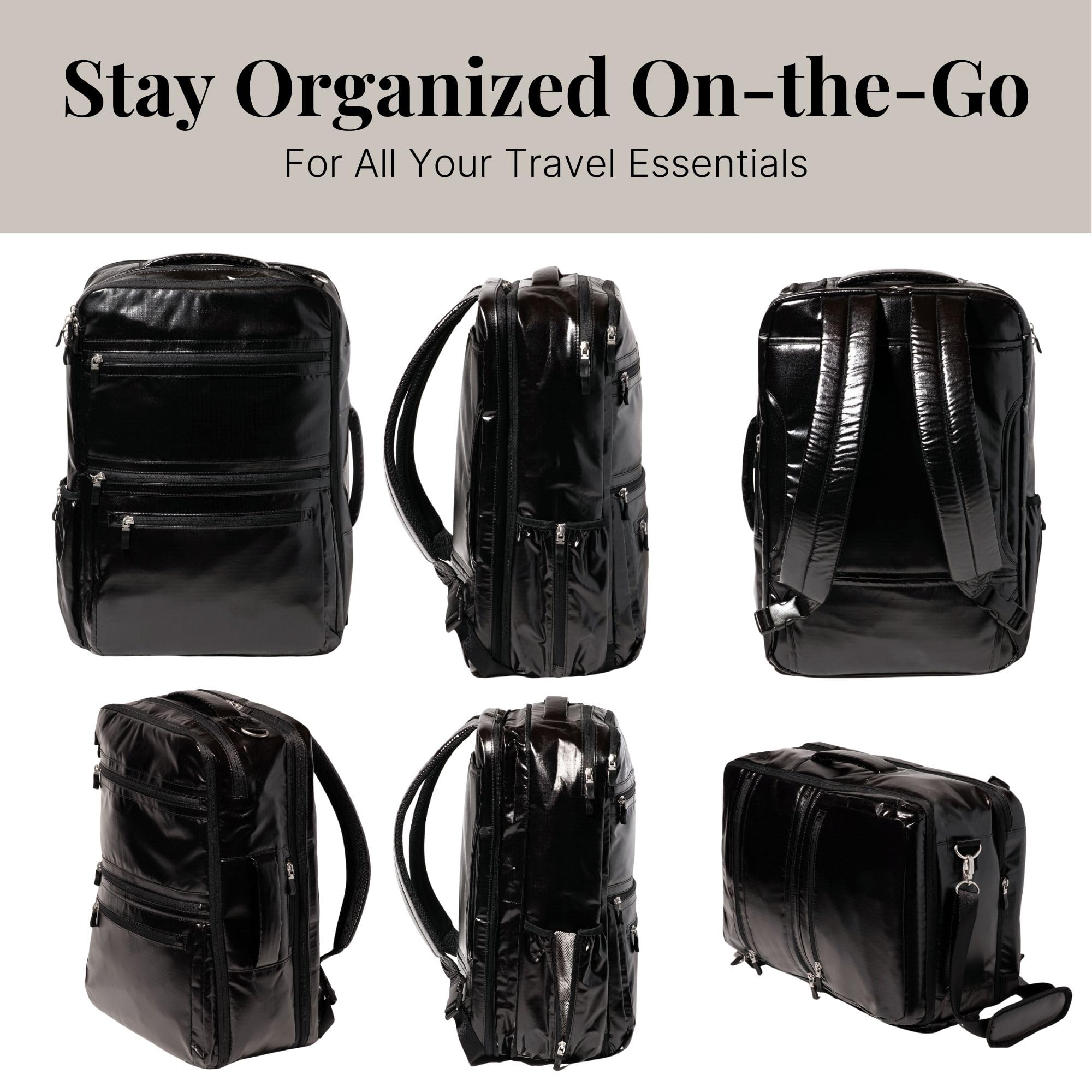 Baggallini Modern Convertible Travel Backpack - Lightweight Laptop Backpack for Women & Men, Water-Resistant Work Bag with USB Charging Port | Perfect for Business Travel, Commuting & Daily Use