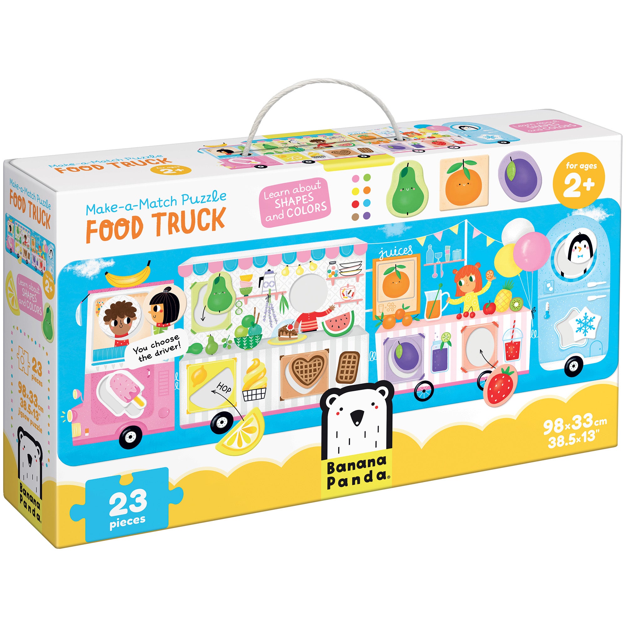 Banana Panda Food Truck Make a Match Jumbo Puzzle - 23 Piece Educational Toy for Kids | Fun Learning Game for Preschoolers & Toddlers | Perfect for Birthday Gifts & Family Game Night