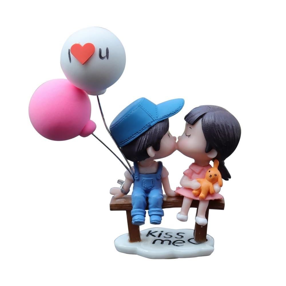 Cute Cartoon Couple Car Decorations - Romantic Couples Car Accessories with Balloons for Dashboard, Bedroom & Home Desk Decor - Perfect for Valentine's Gifts & Anniversary Presents