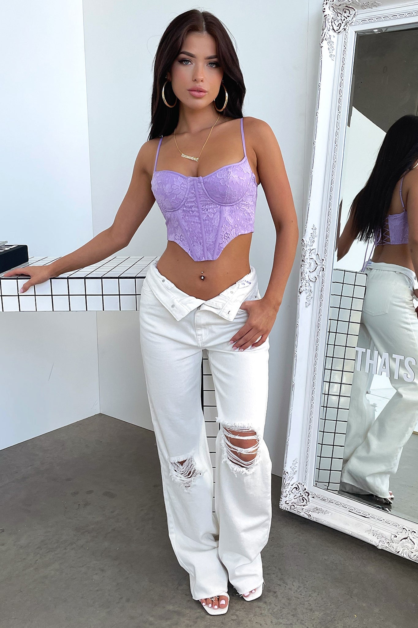 Marko Lace Corset Top - Elegant Lilac Bustier for Women | Perfect for Weddings, Date Nights & Special Occasions