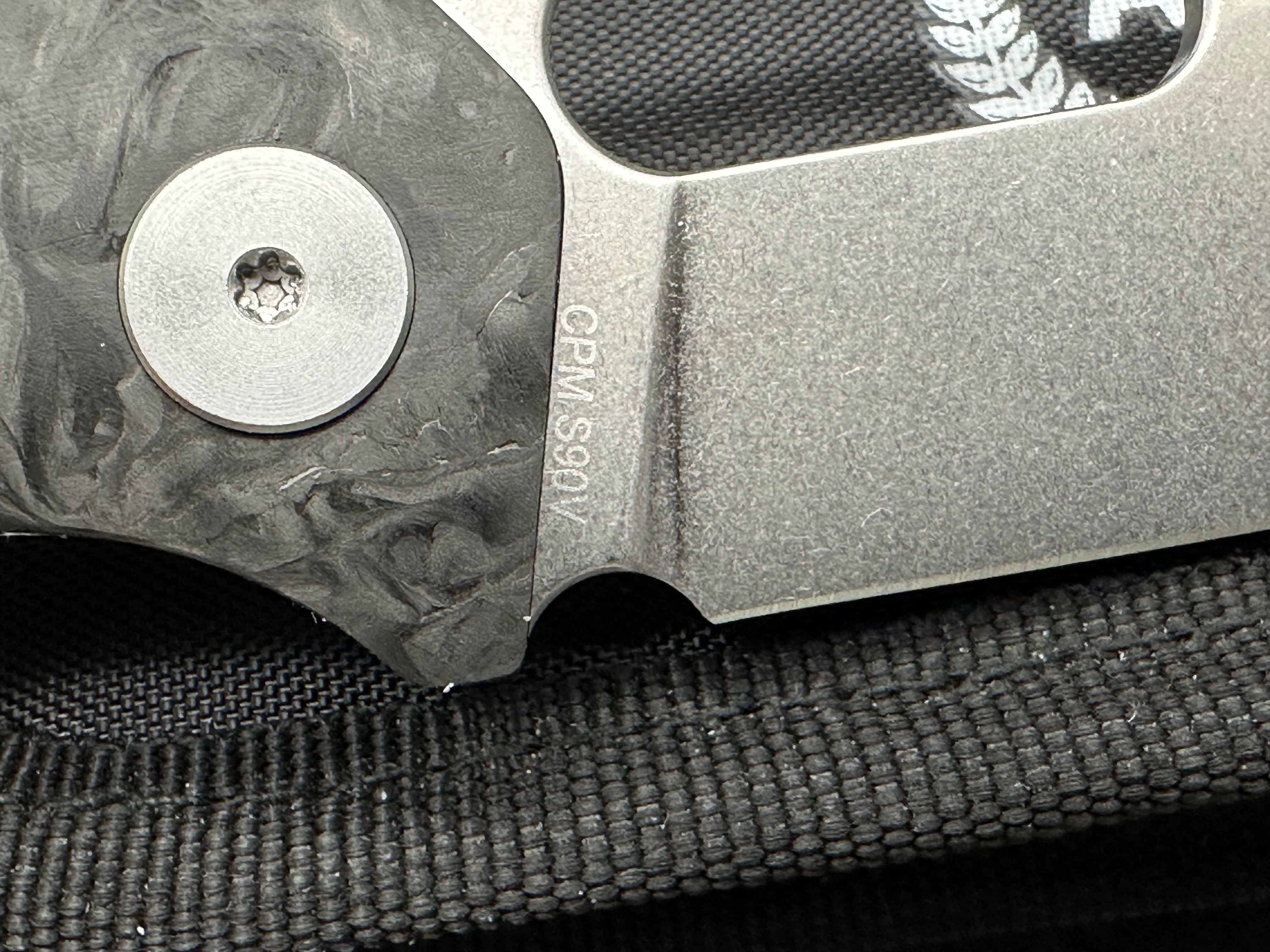 Premium Asher Spiro BS 3.2 Folding Knife - S90V Stonewash Blade with Carbon Fiber & Black G10 Handle - EDC, Outdoor Survival, Camping & Tactical Gear