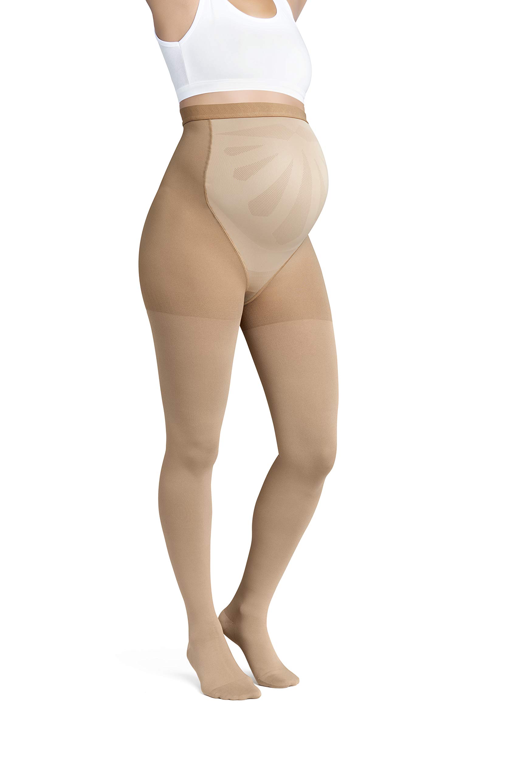 JOBST Maternity Compression Pantyhose - 20-30 mmHg Moderate Support Stockings for Pregnancy Swelling Relief, Waist High Opaque Tights with Closed Toe | Comfortable Support for Expecting Mothers at Work, Travel & Daily Activities