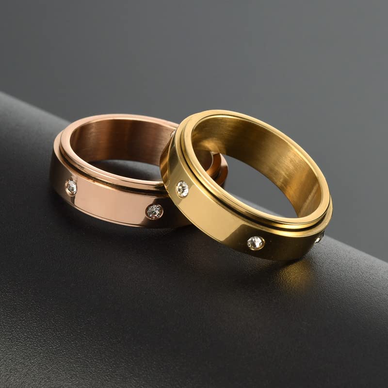 Keep Fucking Going Motivational Spinner Ring - Stainless Steel Inspirational Jewelry with Zircon Stones - Graduation Gift for Women & Teens - Silver Size 8 - Perfect for Daily Wear, Stress Relief & Self-Encouragement