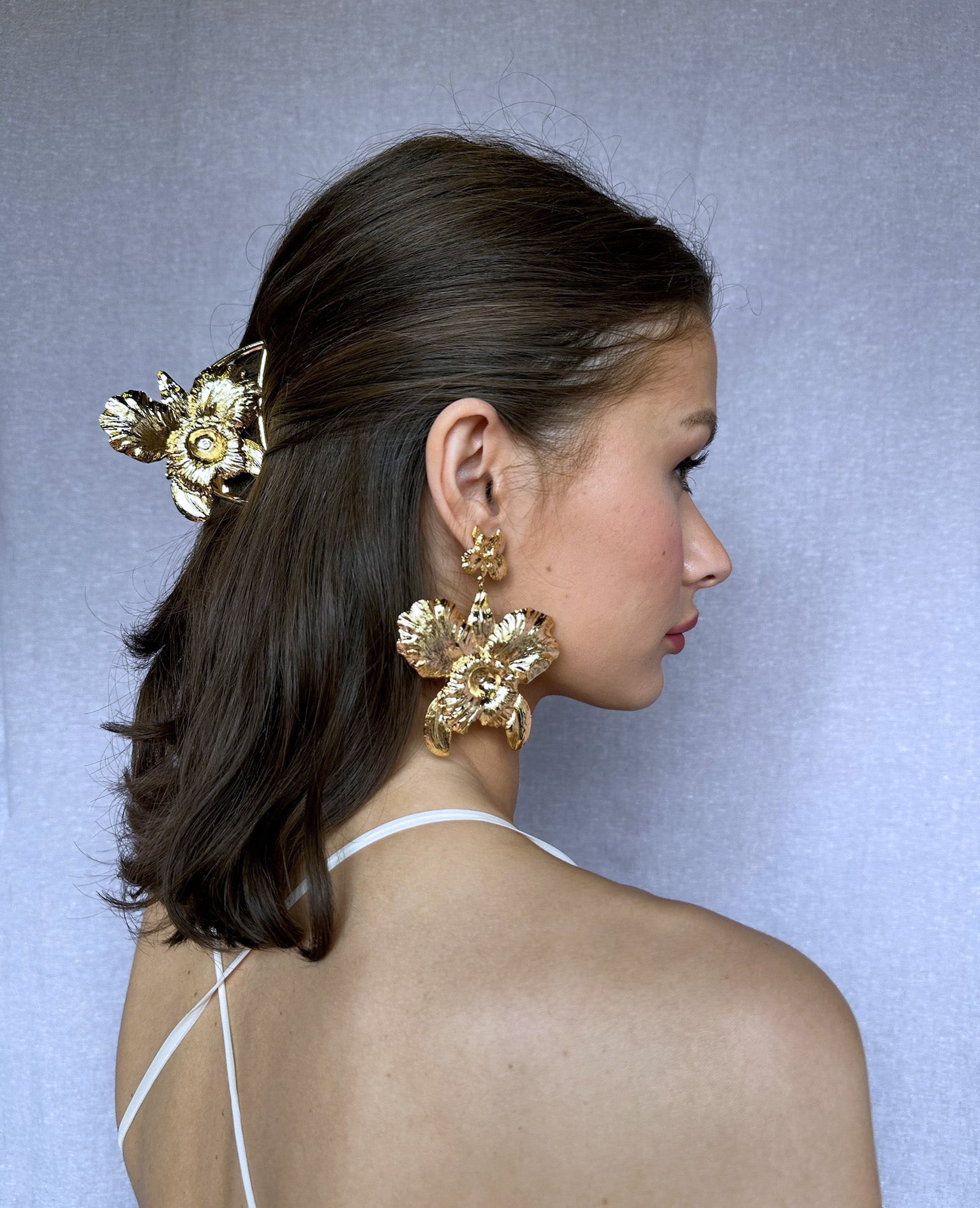 GRAND APHRODITE EARRINGS - Elegant Gold-Plated Dangle Earrings for Women, Perfect for Weddings, Parties & Special Occasions