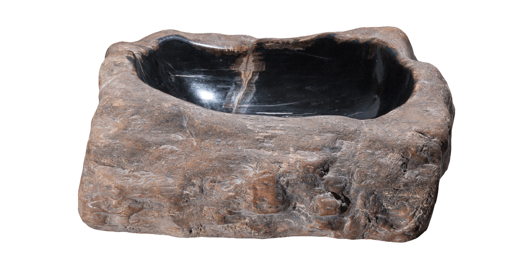 Natural Petrified Wood Bathroom Sink - 17