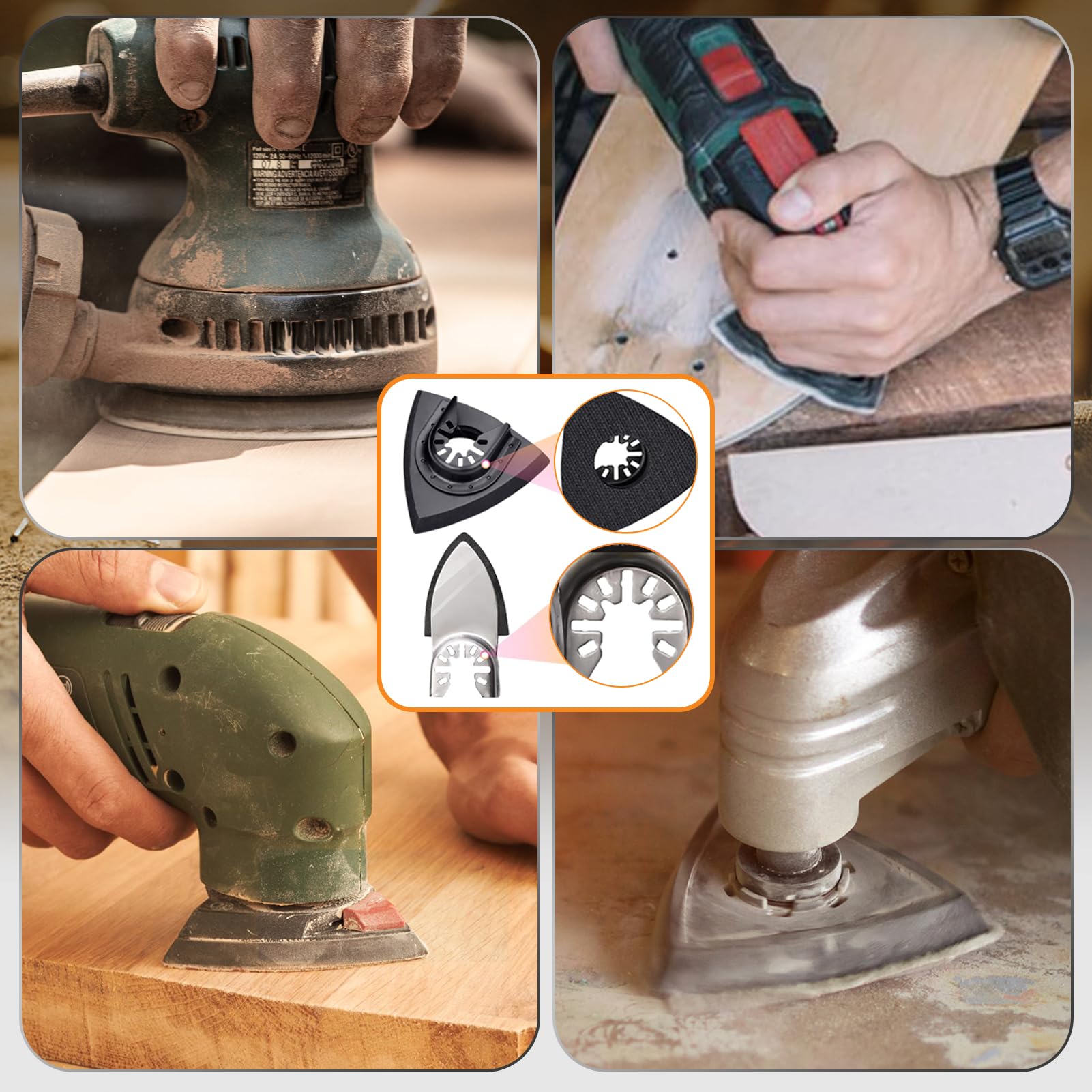 260-Piece Oscillating Tool Sanding Kit with Triangle & Finger Pads - 5pcs Triangle Sanding Pads, 5pcs Finger Sanding Pads & 250pcs Multi-Tool Sandpaper Set - Perfect for Wood Finishing, DIY Projects & Home Renovation