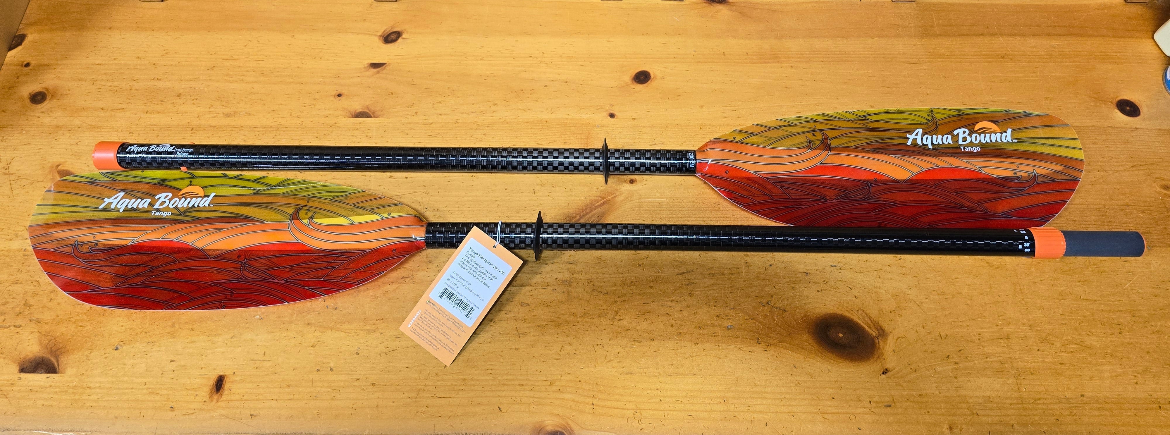 Aquabound Tango Fiberglass Kayak Paddle with Posi-Lok Adjustable System & Carbon Shaft - Lightweight & Durable for Kayaking, Canoeing, and Paddle Boarding (Scratch & Dent)