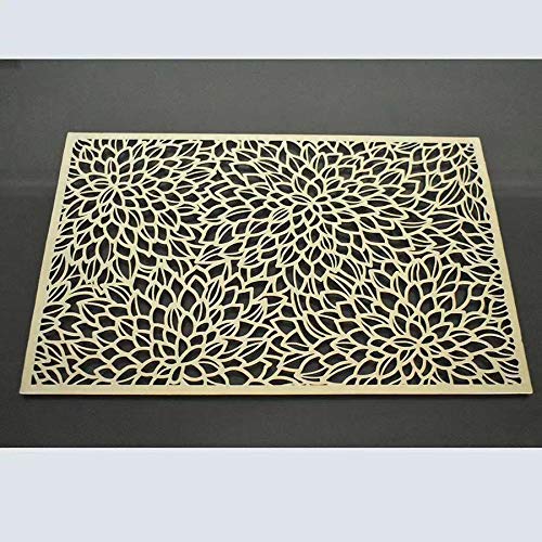 4 Pack PVC Gold Placemats - Elegant Table Setting for Dining, Parties & Home Decor - Waterproof & Easy Clean Table Mats for Everyday Use