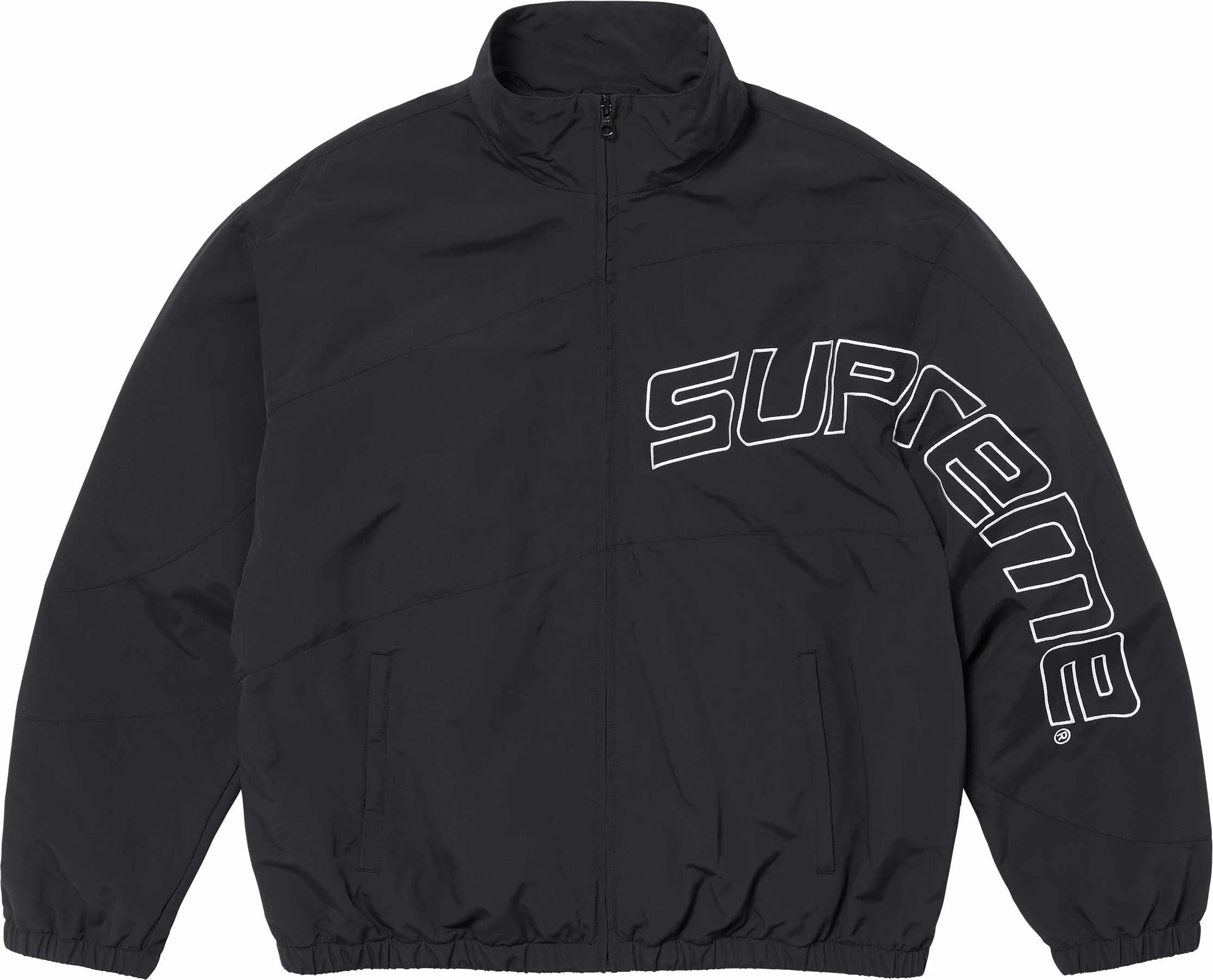 Supreme Curve Track Jacket Black - Stylish Men's Running Jacket with Zipper Pockets - Perfect for Jogging, Gym Workouts & Outdoor Sports