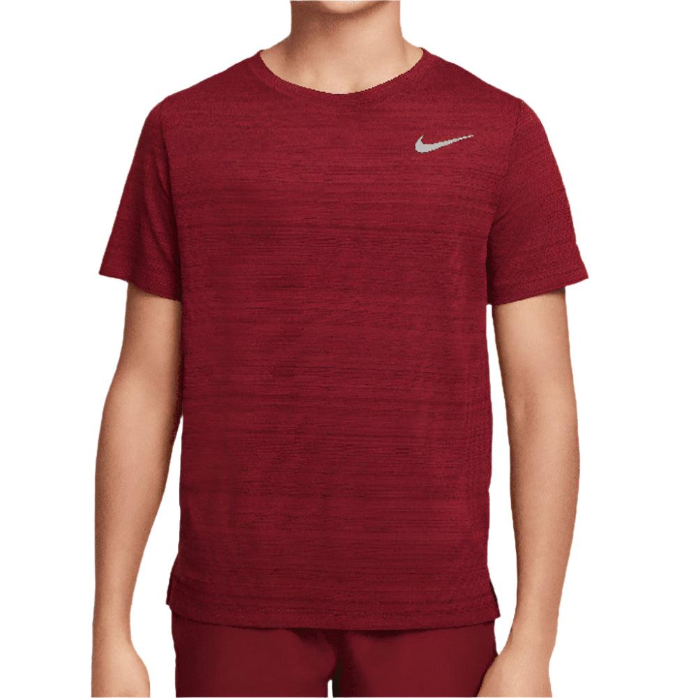 Boys' Dri-Fit Miler Short Sleeve Training Top - Moisture Wicking Athletic Shirt for Running & Sports | Perfect for Gym Workouts & Outdoor Activities