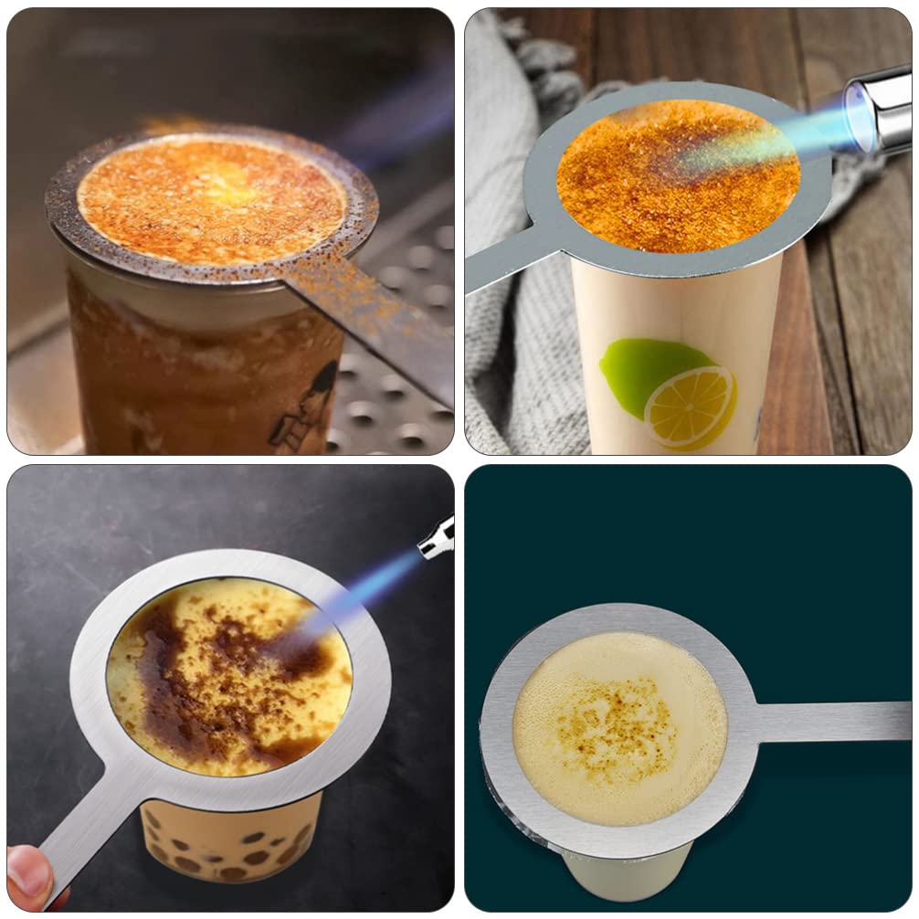 Cabilock 4-Pack Heat-Resistant Cup Cover with Handle - Scald-Proof Metal Rim for Coffee, Milk Tea & Baking - Perfect for Home Cafes, Tea Shops & Kitchen Use
