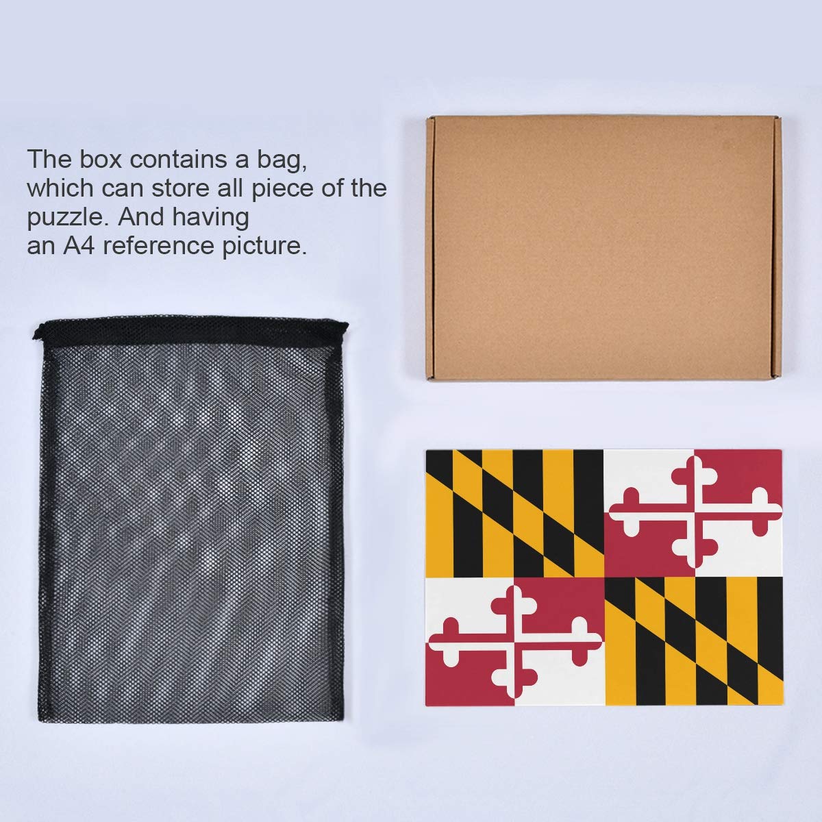 Maryland Flag USA State Jigsaw Puzzle - 500 Pieces for Adults & Kids, DIY Gift for Home Decor, Classroom Learning & Family Game Night