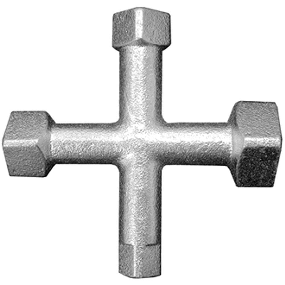 Jones Stephens 4-Way Countersunk Plug Wrench - Heavy Duty Faucet and Sink Installation Tool for Plumbing Repairs and DIY Home Improvement Projects
