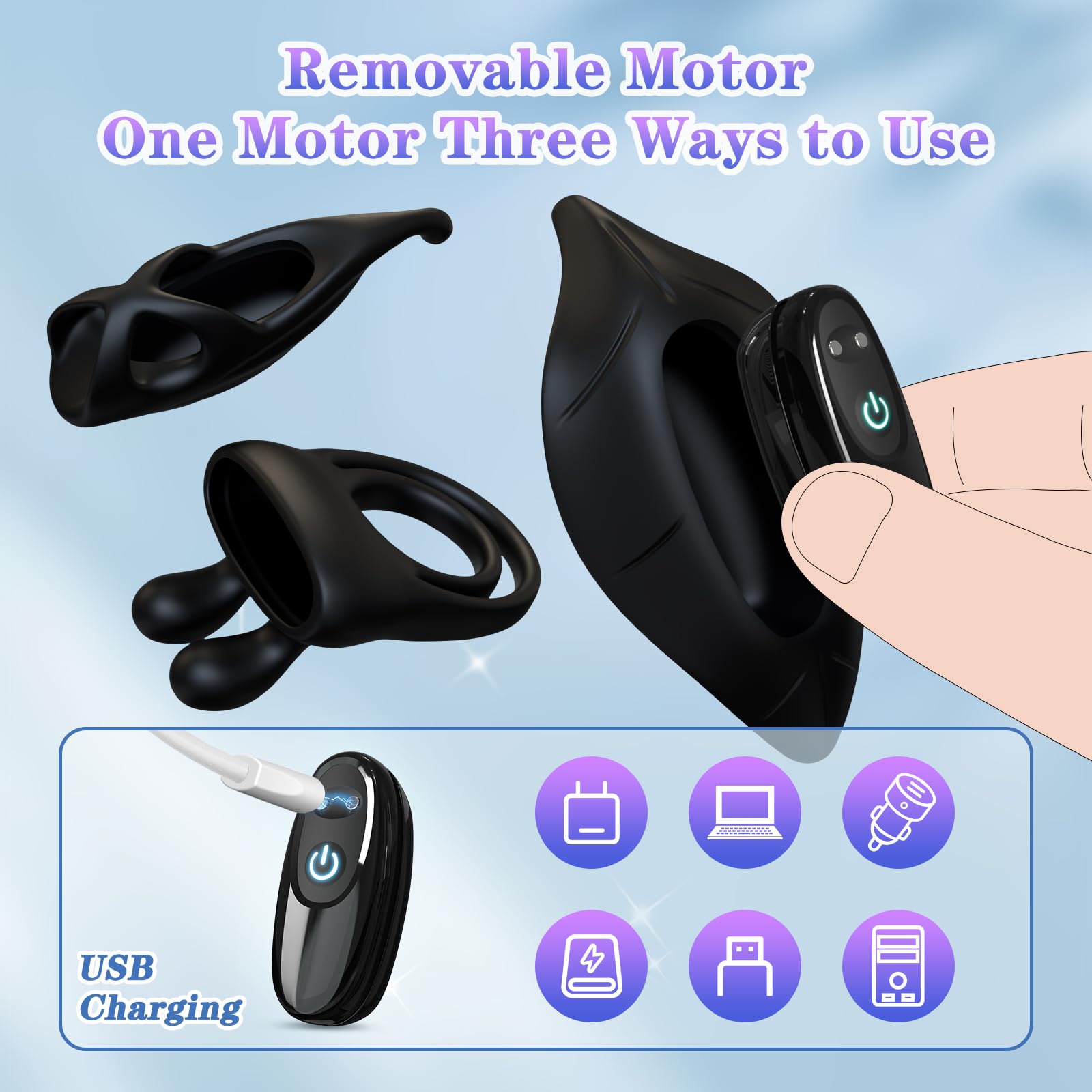 3 Pcs Couples Sex Toys Set - App Controlled Vibrating Cock Ring, Panty Vibrator & Finger Vibrator with Remote - Clitoral & Penis Stimulator for Enhanced Intimacy - Perfect for Couples Play & Solo Pleasure