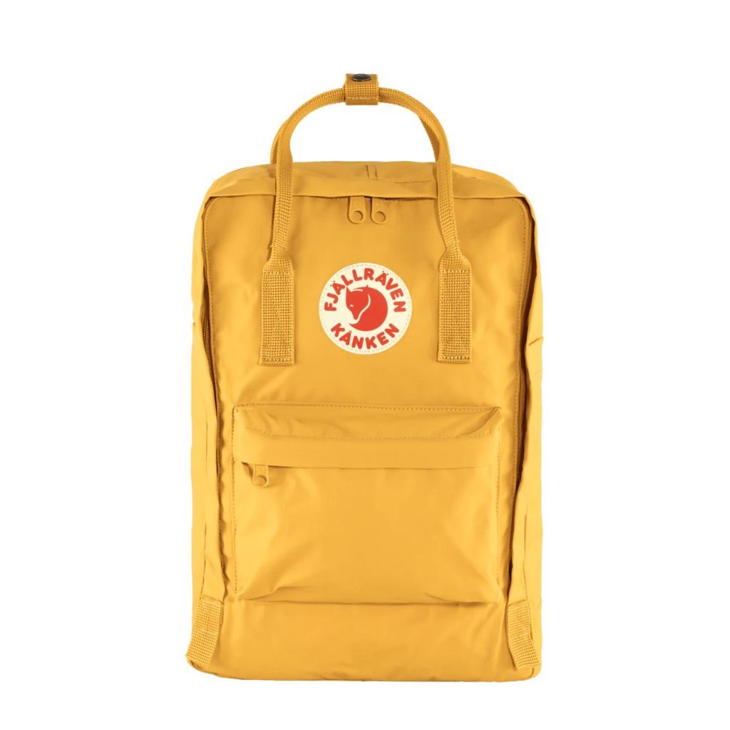 Fjallraven Kanken 15 Inch Laptop Backpack - Waterproof Travel & School Backpack for Men & Women, Durable Ochre Daypack for Work, Commuting & Outdoor Adventures