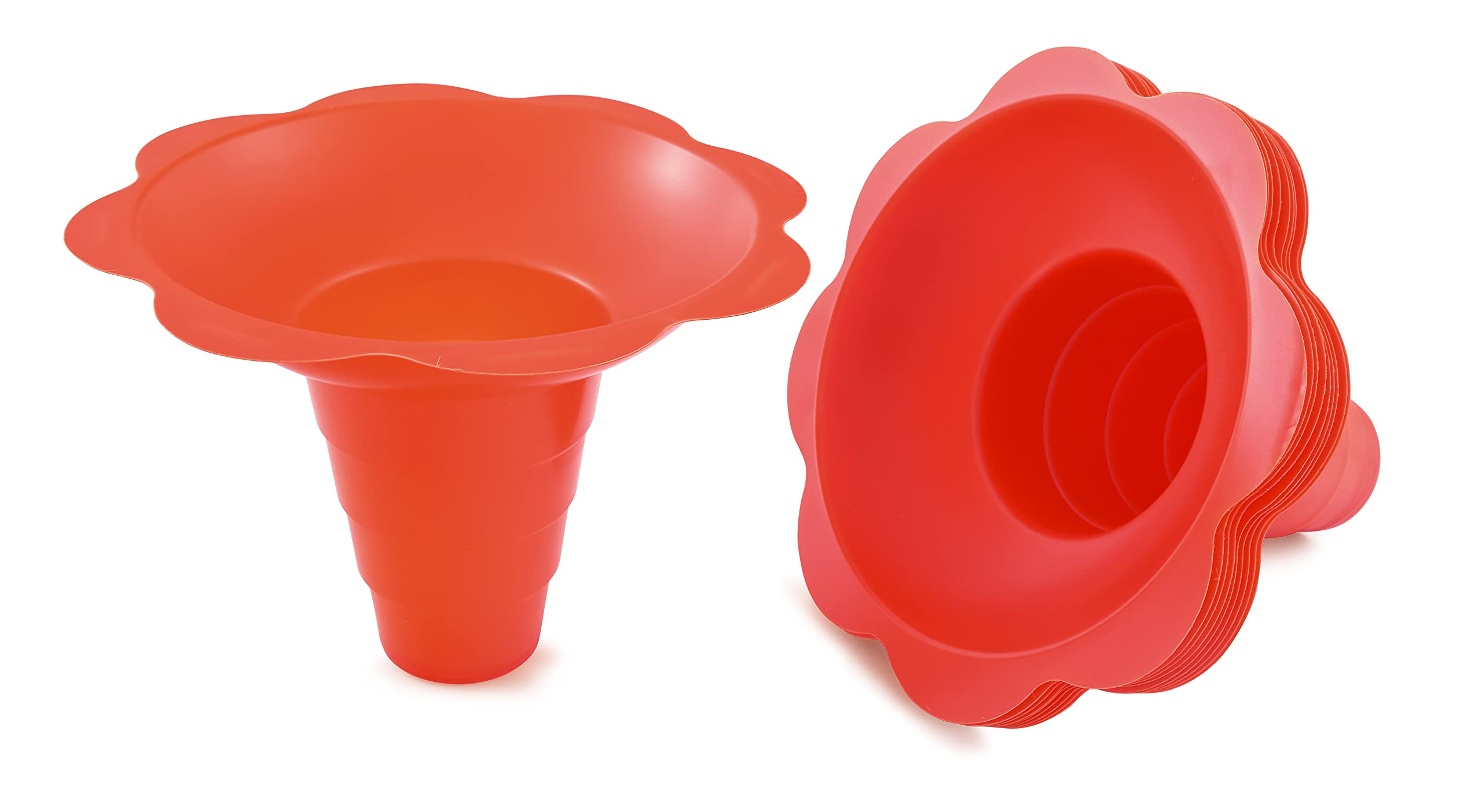 Premium SNAPPY RED Snow Cone Cups - 250 Count per Sleeve for Parties, Events & Summer Treats | Durable Disposable Flower-Shaped Dessert Cups for Shaved Ice, Ice Cream & Frozen Yogurt