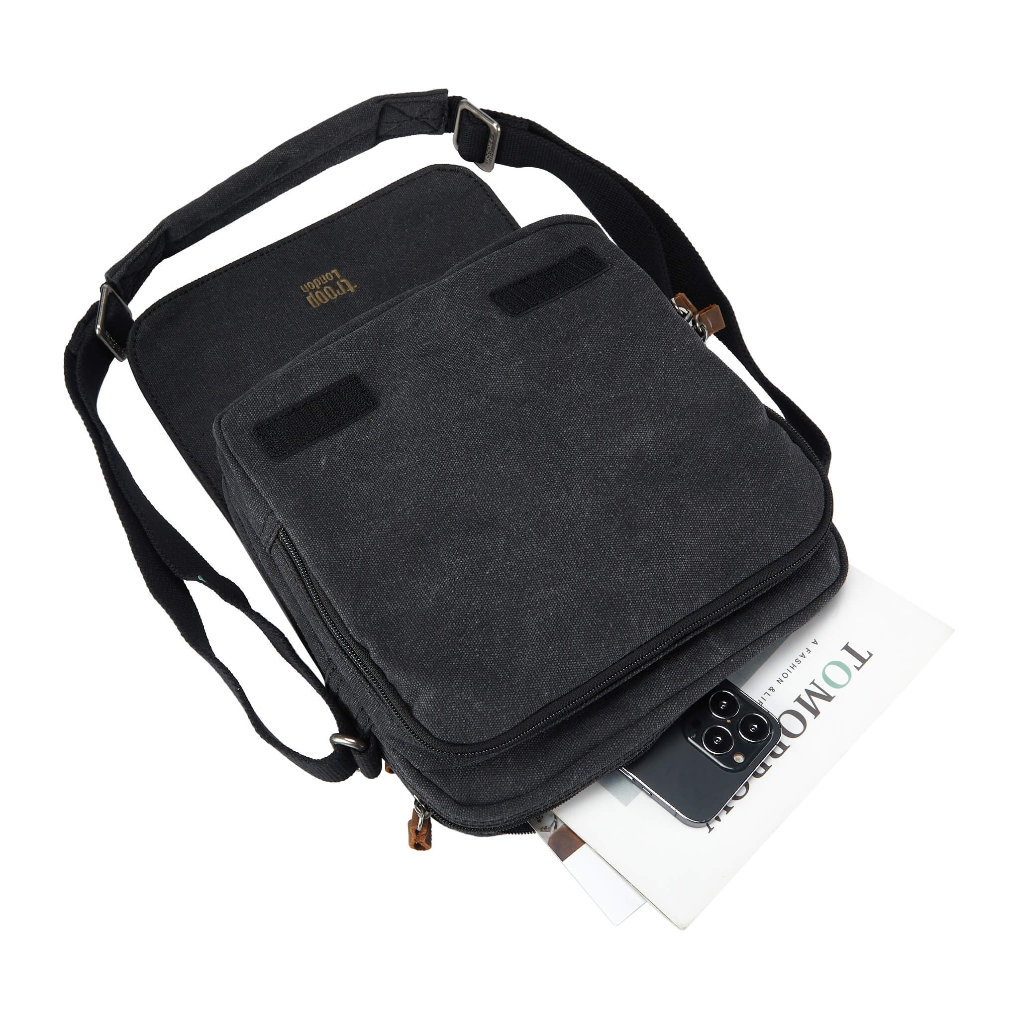 Troop London Classic Canvas Crossbody Bag for Men & Women - Stylish & Durable Shoulder Bag for Travel, Work & Everyday Use