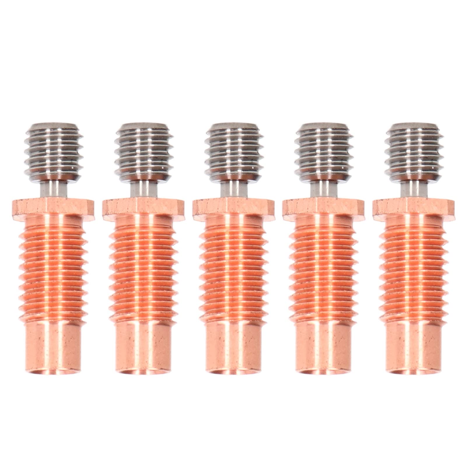 5 Pcs High Hardness Wear-Resistant Bi-Metal Throat Tube for 3D Printer - M6 & M7 Thread Heatbreak - Perfect for High-Temperature Printing & DIY Projects