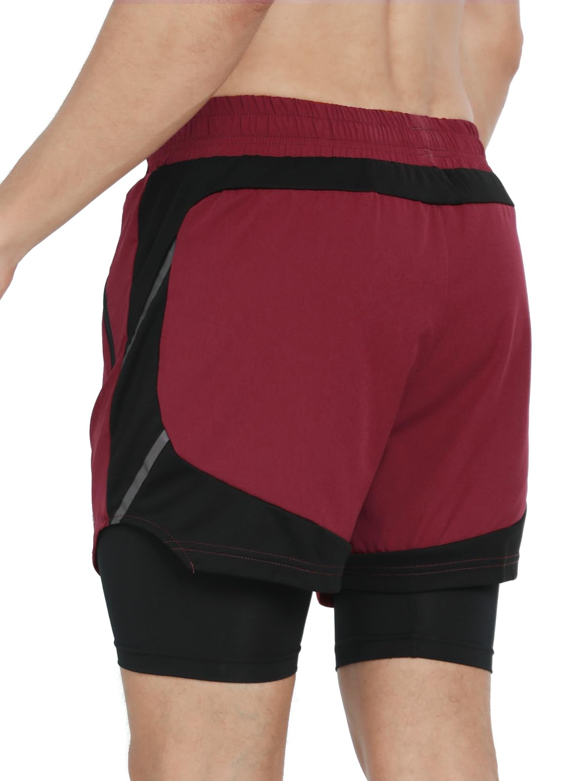 ARSUXEO Men's 2-in-1 Running Shorts with Liner - Quick Dry Athletic Workout Shorts with 2 Zipper Pockets for Gym, Jogging & Outdoor Sports