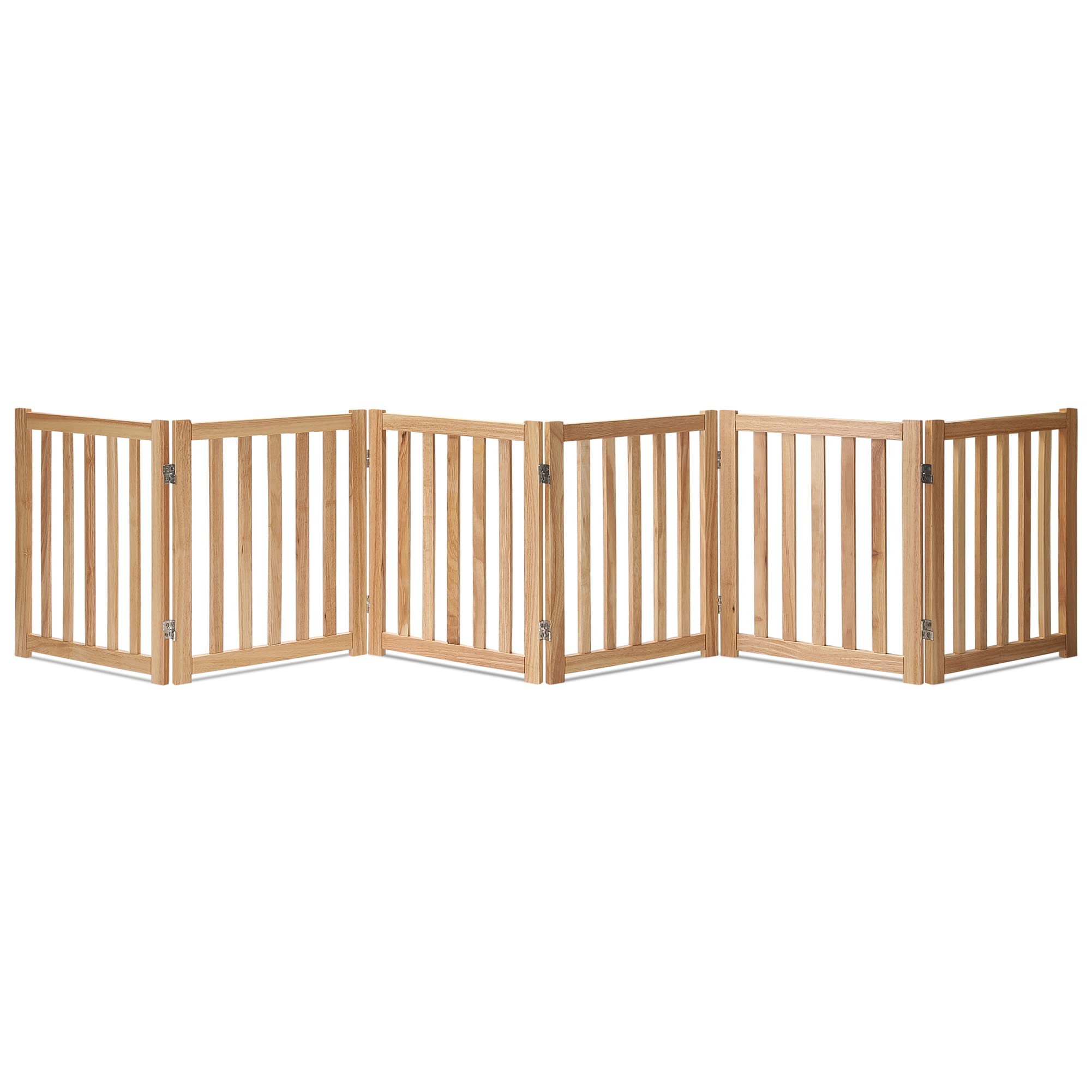 LZRS 6-Panel Extra-Wide Freestanding Wooden Dog Gate - 24