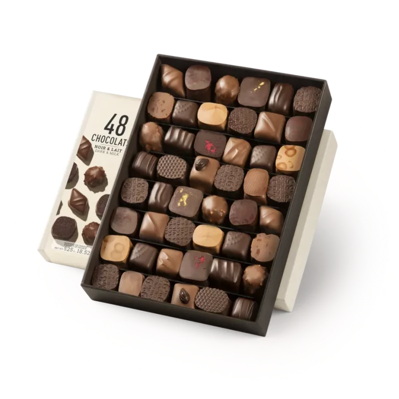 Michel Cluizel 48-Piece Premium Chocolate Bon Bons Gift Box - Assorted Flavors for Holidays, Gifting & Special Occasions