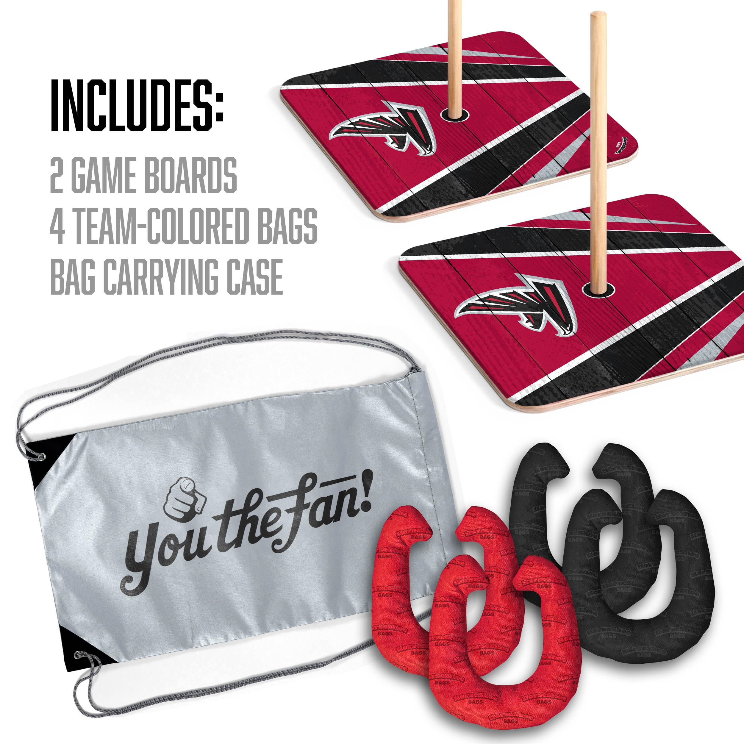 YouTheFan NFL Atlanta Falcons Horseshoe Bags - Officially Licensed Team Logo Crossbody Purse for Women & Men - Perfect for Game Day, Tailgating, and Falcons Fan Gifts