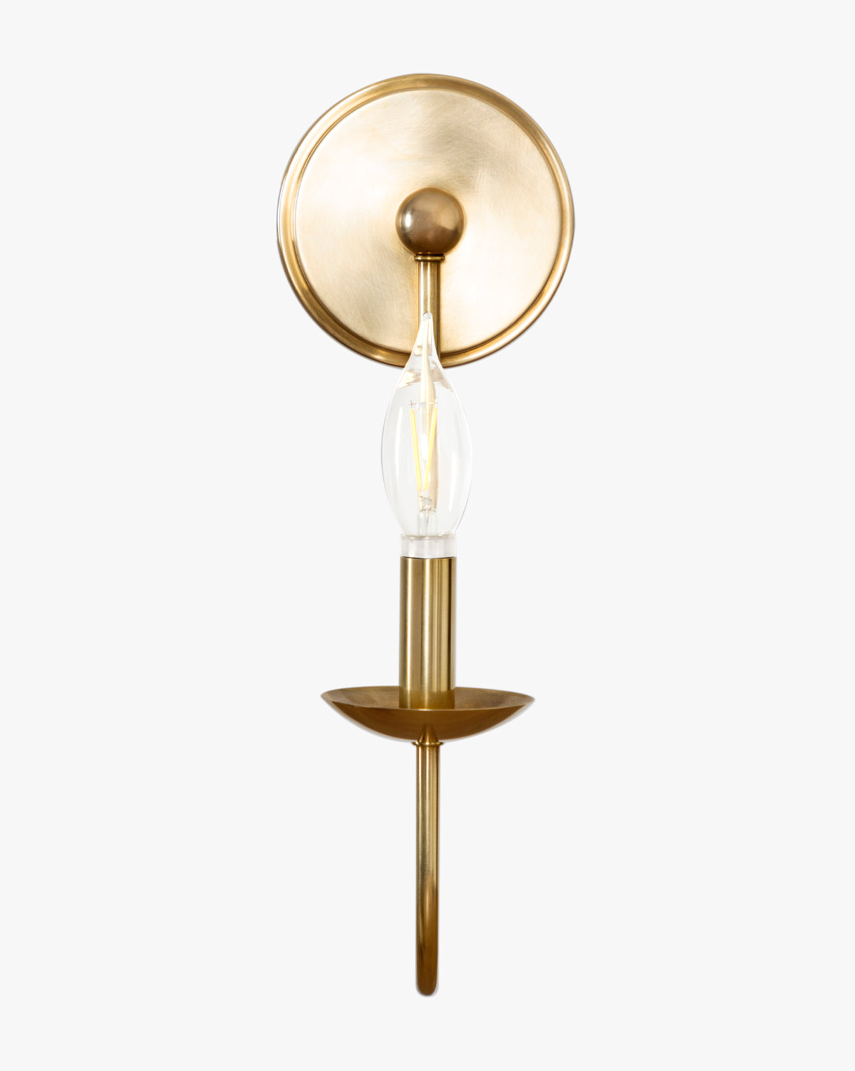 Philomena Single Sconce Wall Light - Modern Brass Wall Sconce with Clear Glass Shade for Bedroom, Living Room, or Hallway Lighting