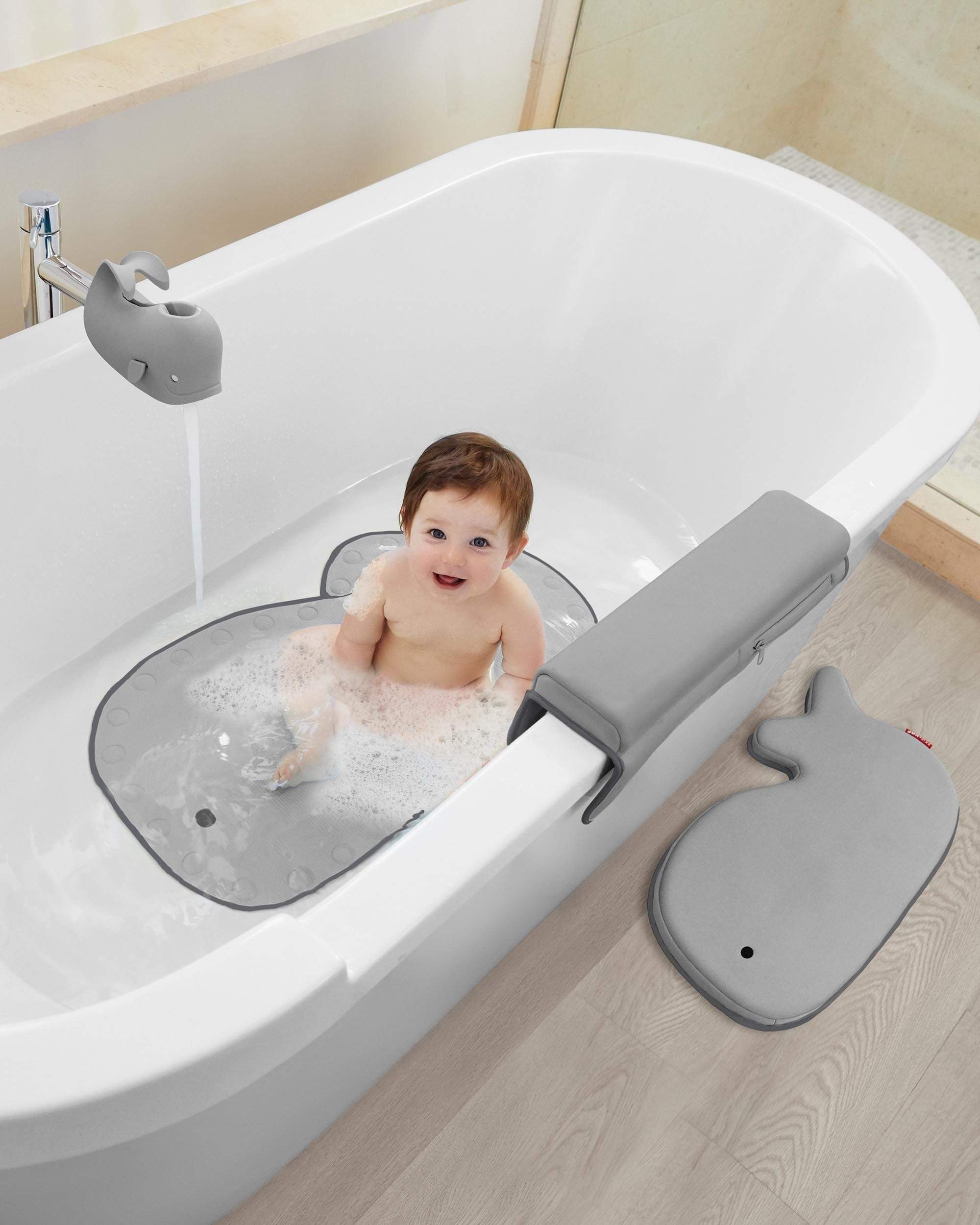 Skip Hop Moby Bathtub Elbow Rest - Soft Baby Bath Support for Newborns & Infants - Perfect for Safe & Comfortable Bath Time at Home