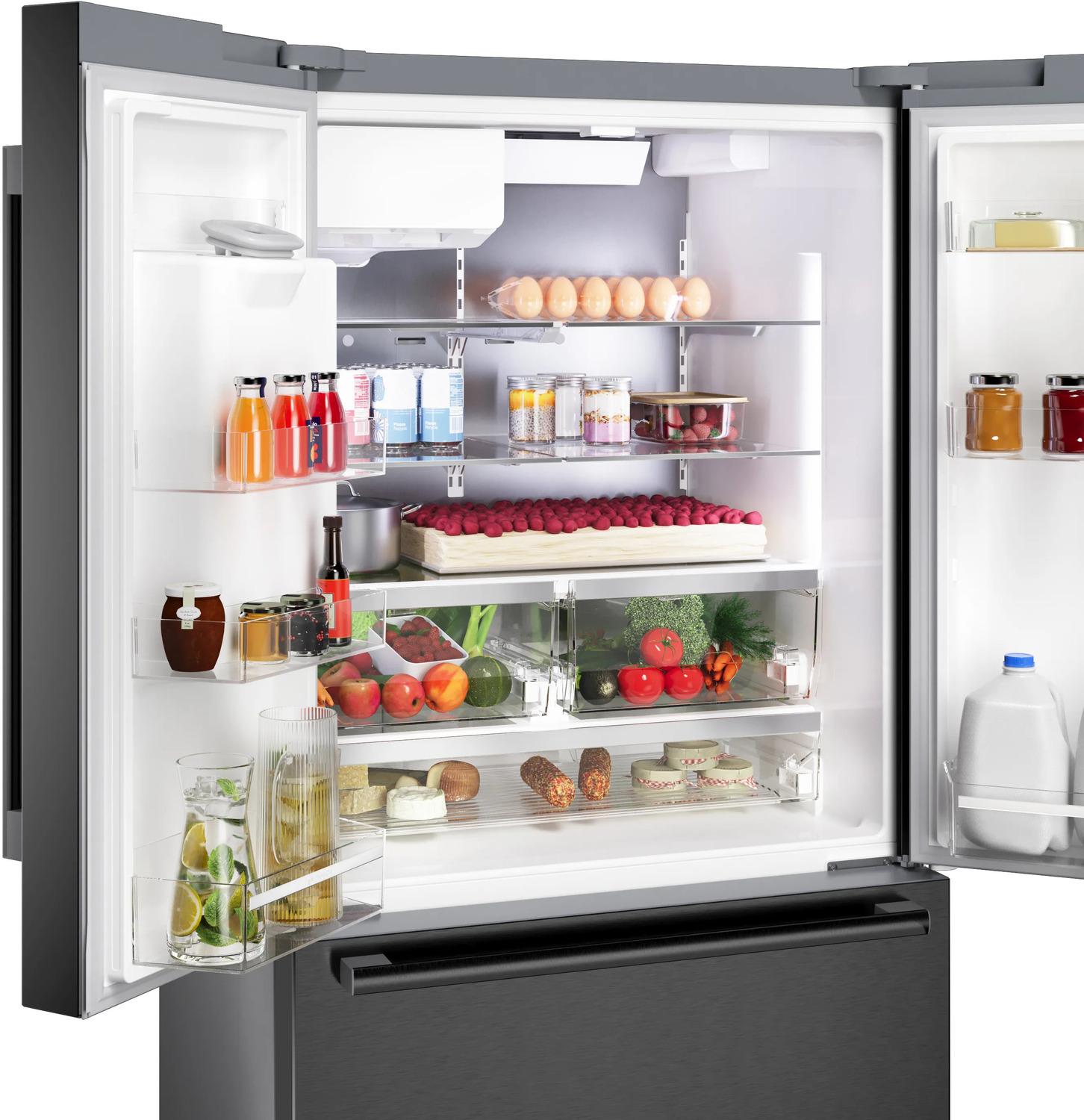 Bosch 500 Series 36 Inch French Door Refrigerator - B36FD52SNB Black Stainless Steel, Energy Star Certified Bottom Freezer Refrigerator for Modern Kitchen & Open Floor Plan Homes