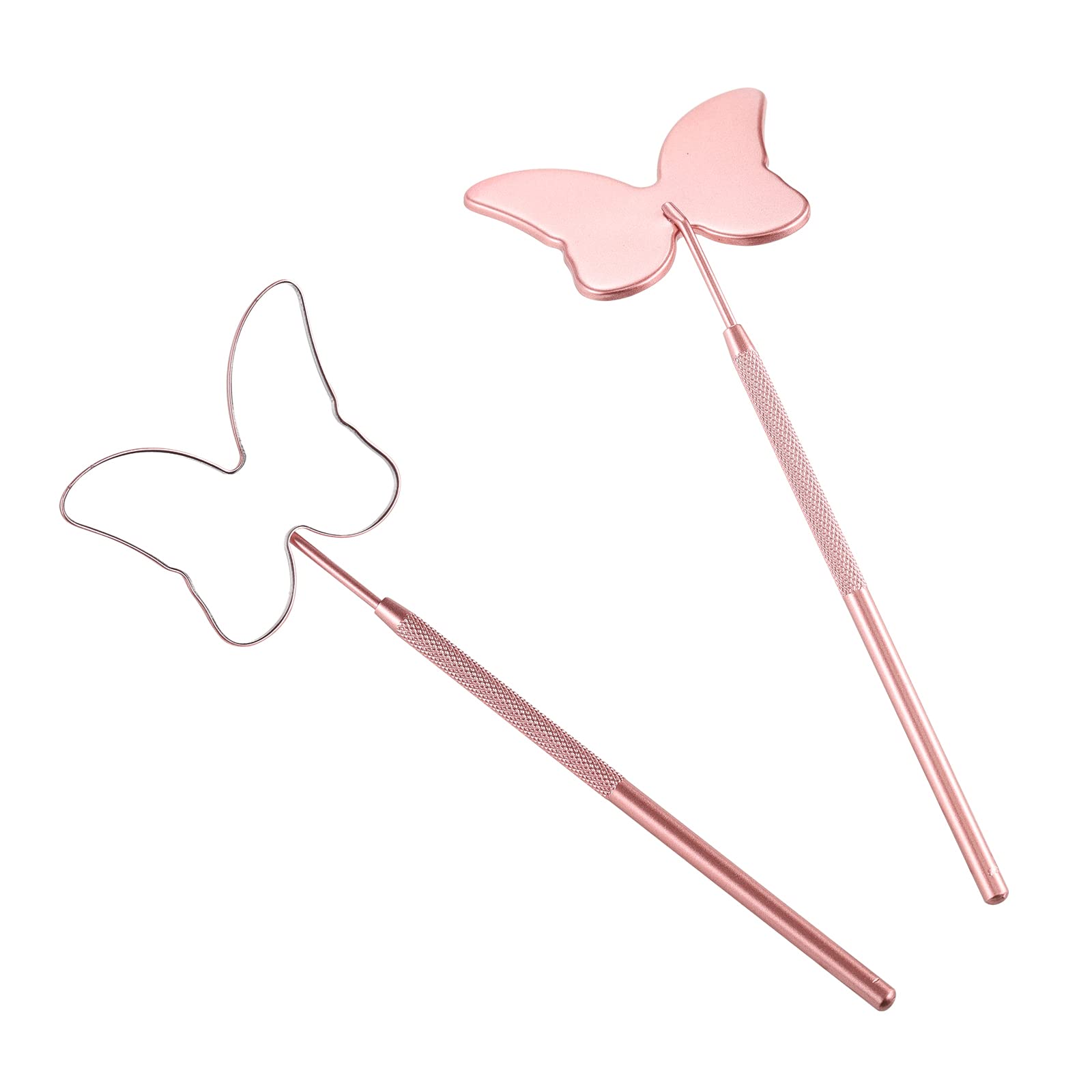Professional Stainless Steel Eyelash Extension Mirror - Large Butterfly Design for Lash Artists (Pink) | Perfect for Salon, Home Use & Travel | Durable & Stylish Lash Application Tool
