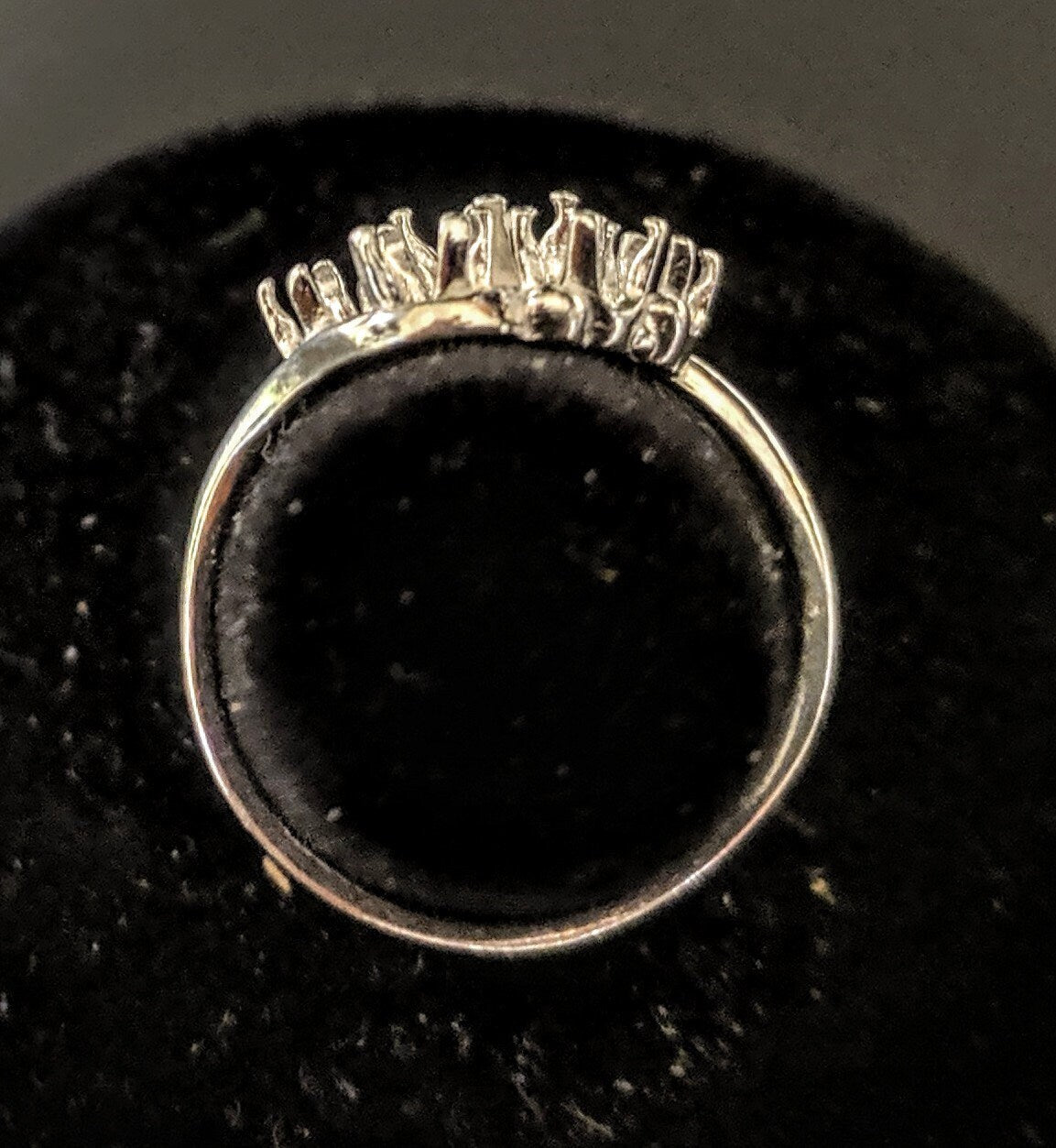 Solid Sterling Silver or 14K Gold Four Stone Cluster Women's Pre-Notched Ring Size 6-8 | Engagement, Wedding, Anniversary Jewelry Gift for Her