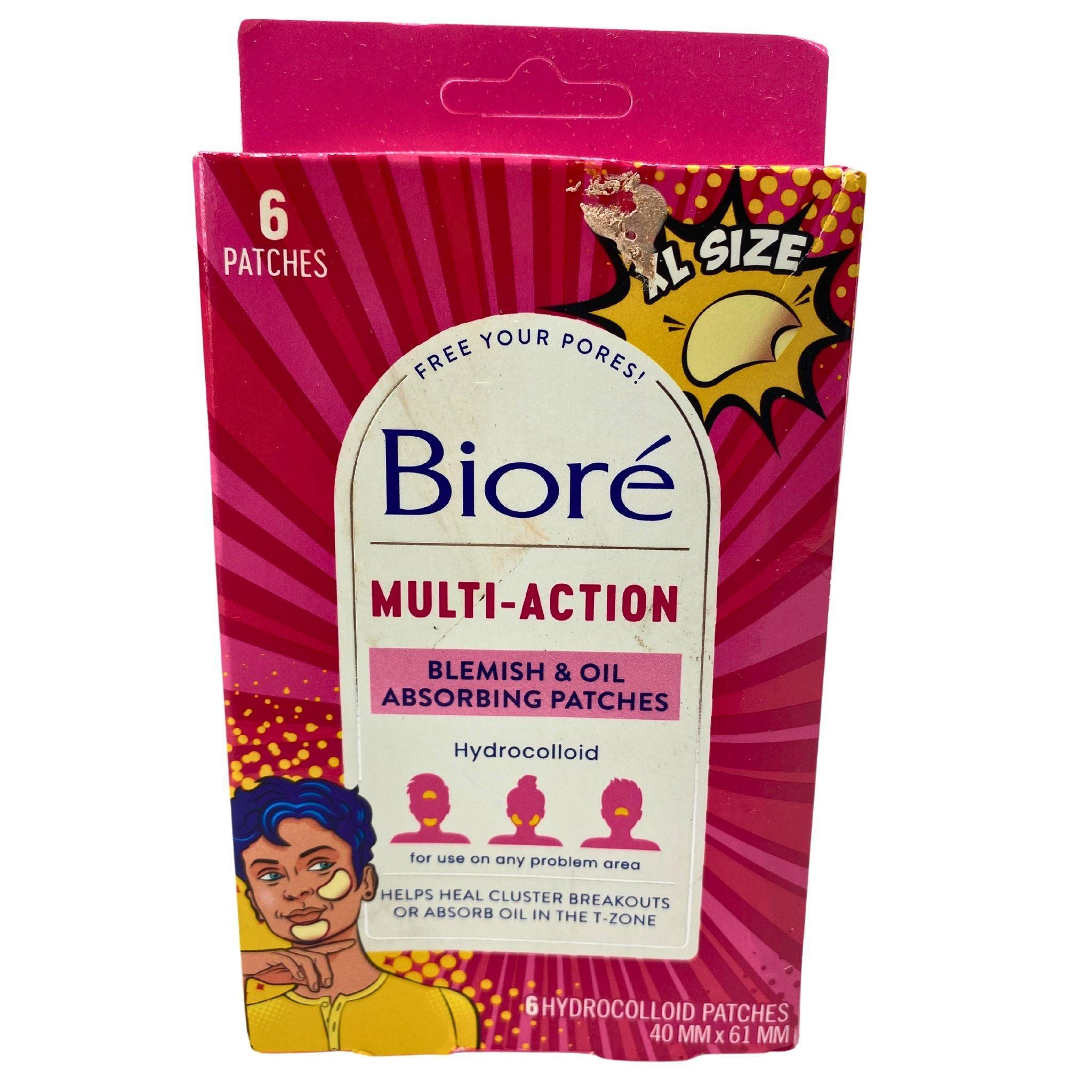 Biore Multi Action Blemish & Oil Absorbing Hydrocolloid Patches - 50 Count | Acne Treatment for Face | Perfect for Overnight Spot Treatment & Daily Skincare Routine