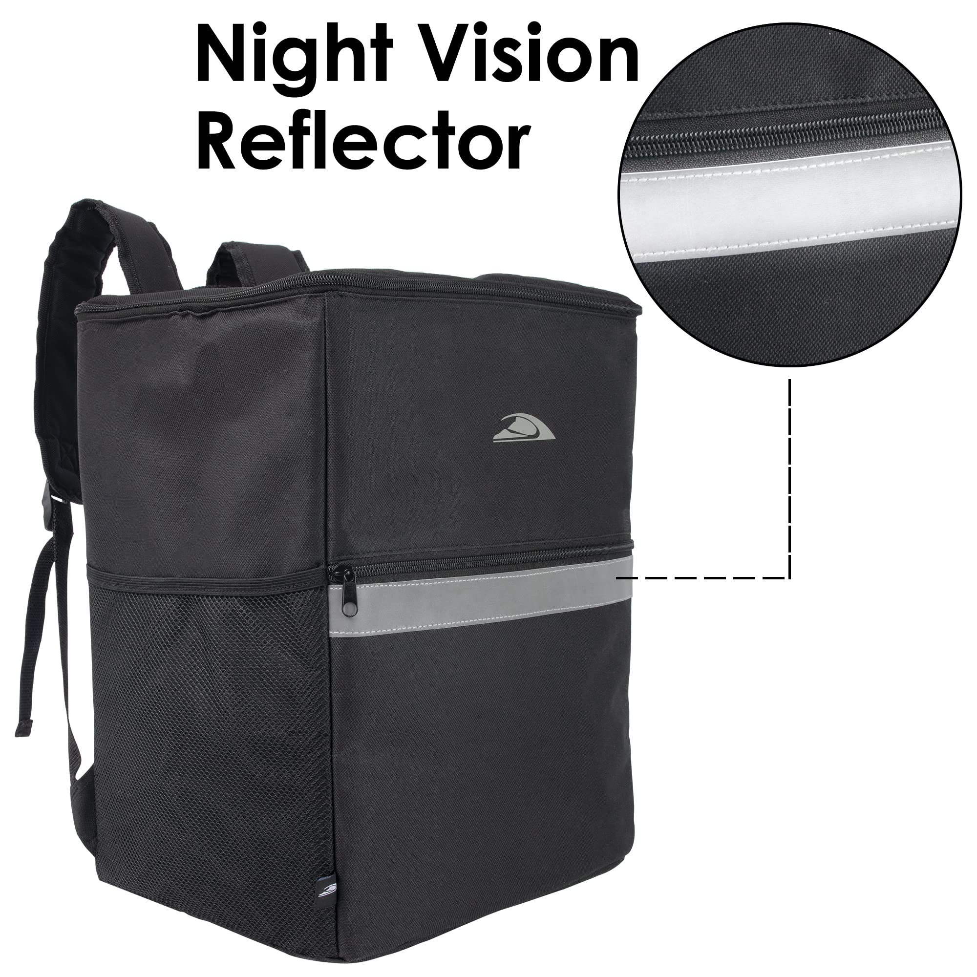 Insulated Food Delivery Backpack with Cup Holders - Perfect for Groceries & Dashers
