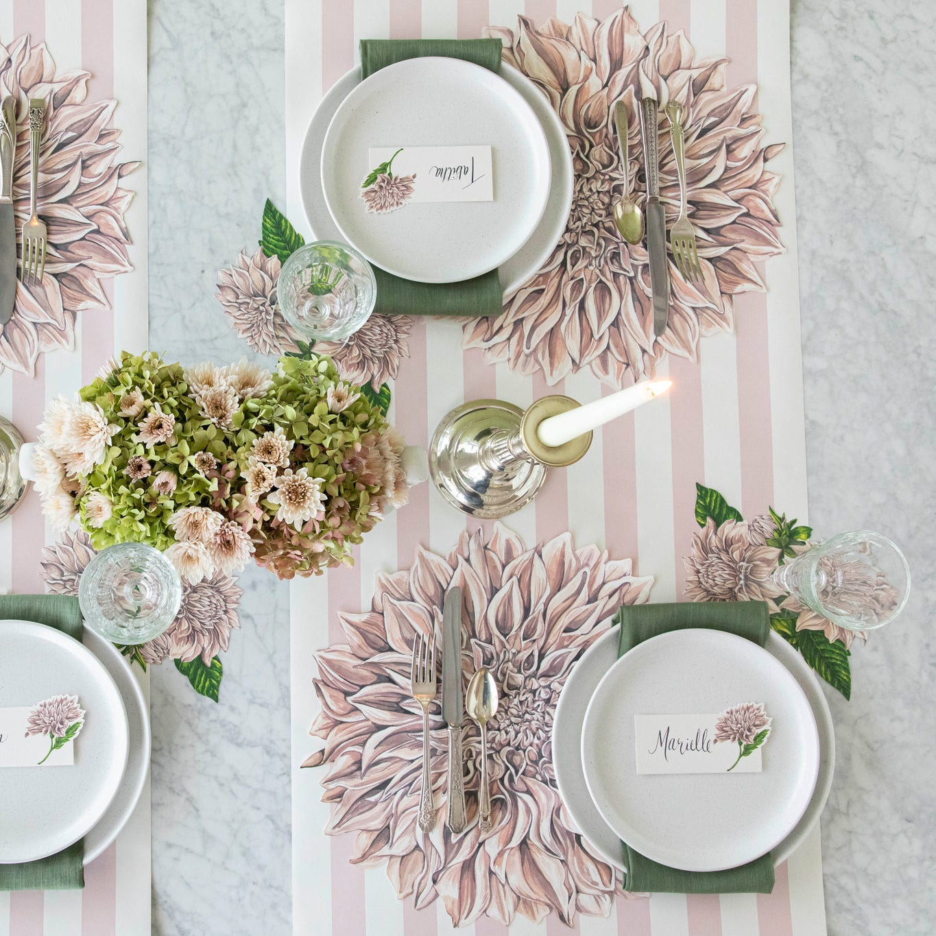 Elegant Dahlia Table Accent - Floral Home Decor Centerpiece for Dining Room, Living Room & Wedding Decorations