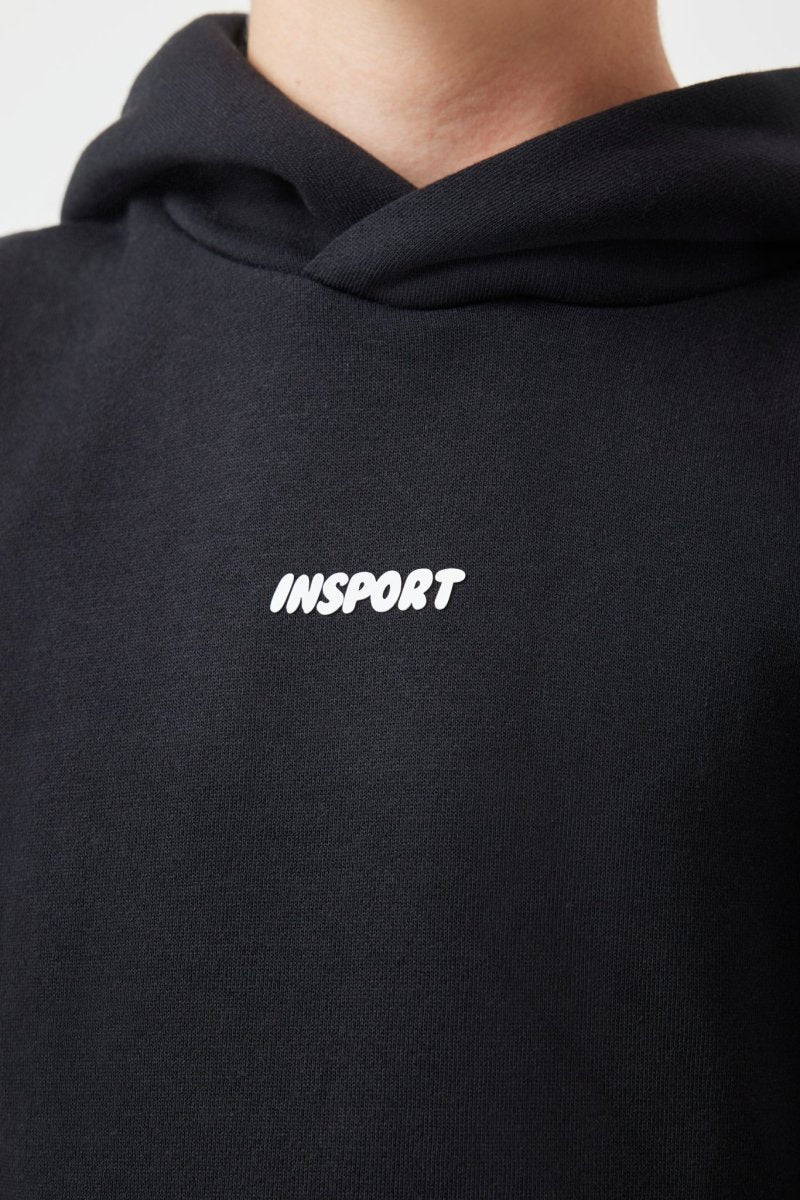 INSPORT JUNIOR FRANKIE HOOD BLACK - Kids' Warm Fleece Hoodie for Outdoor Sports & Casual Wear