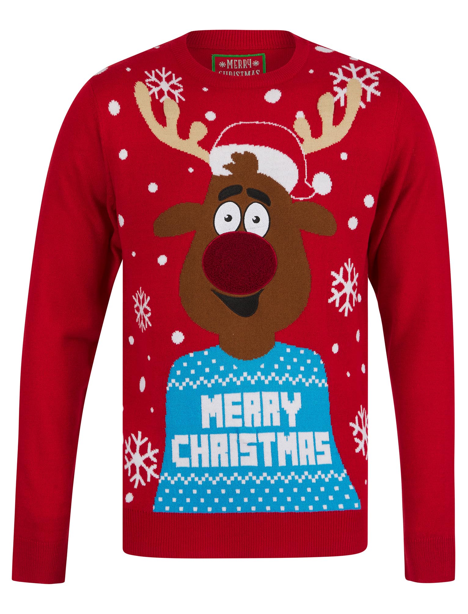 Tokyo Laundry Men's Merry Christmas 'Feelin Merry' LED Light Up Xmas Sweater - Funny Holiday Party Outfit for Ugly Christmas Sweater Contest & Festive Gatherings