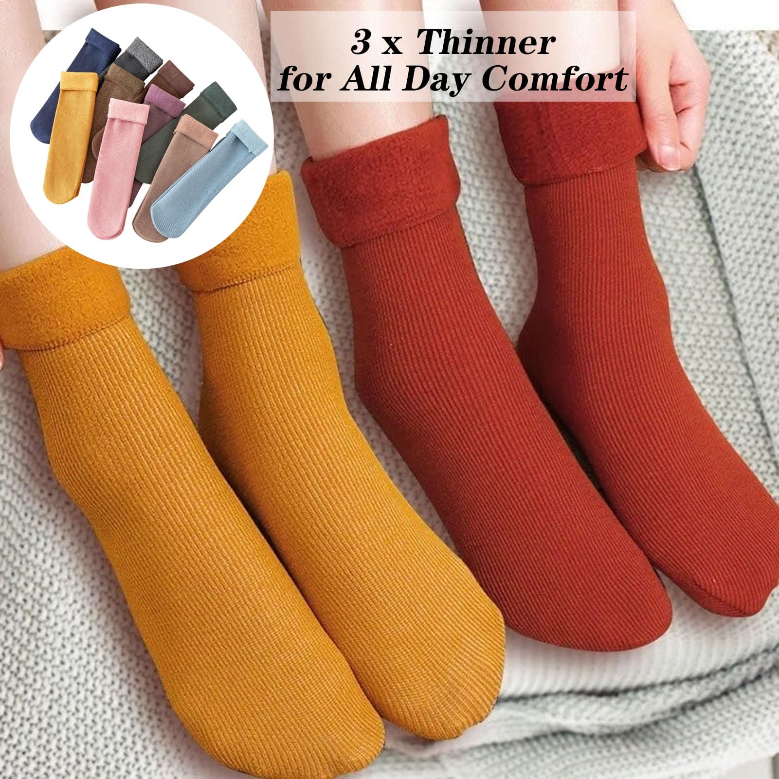 Janemore Women's Ultra Soft Velvet Thermal Socks - Fleece Cozy Winter Warm Stockings for Cold Weather, Indoor & Outdoor Activities