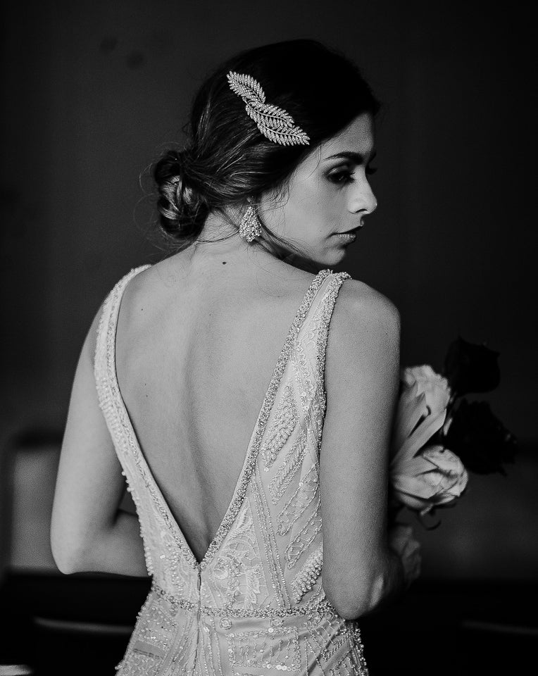 Elegant Silver Fern Hair Comb by Stephanie Browne – Perfect for Bridal Headpieces, Weddings & Special Occasions