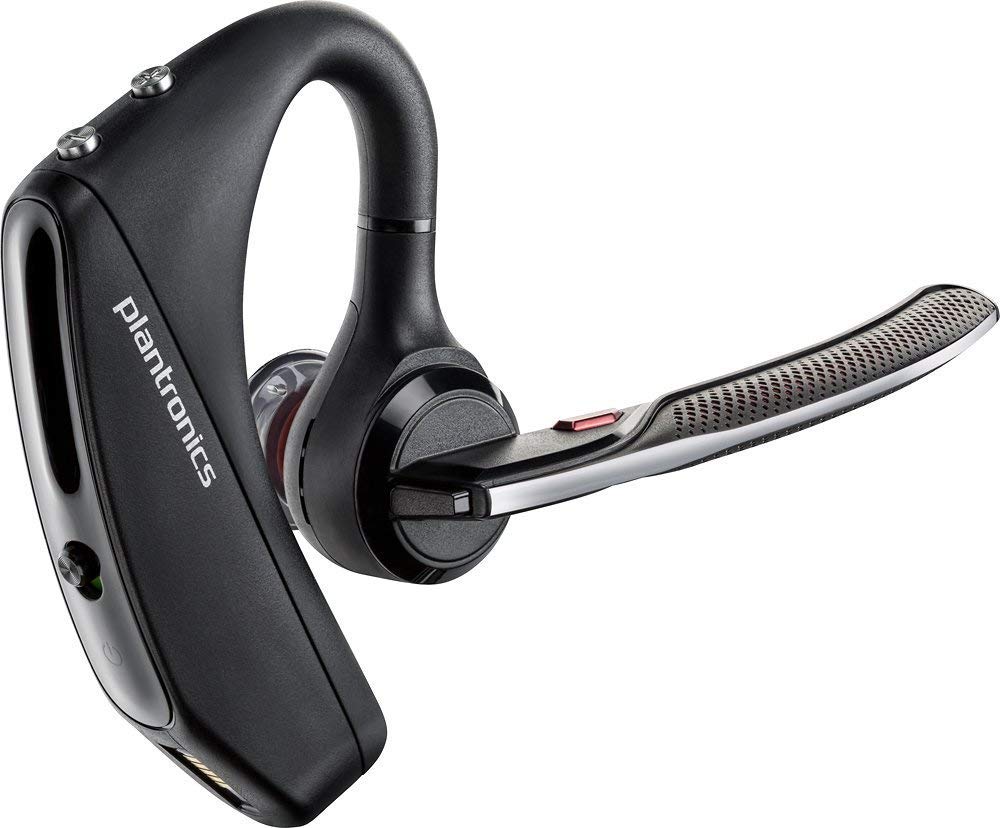 Plantronics Voyager 5220 Bluetooth Headset - Wireless Headphones with Noise Cancelling Mic, HD Voice, Comfortable Ear Hook (Renewed) - Perfect for Office Calls, Driving & Remote Work