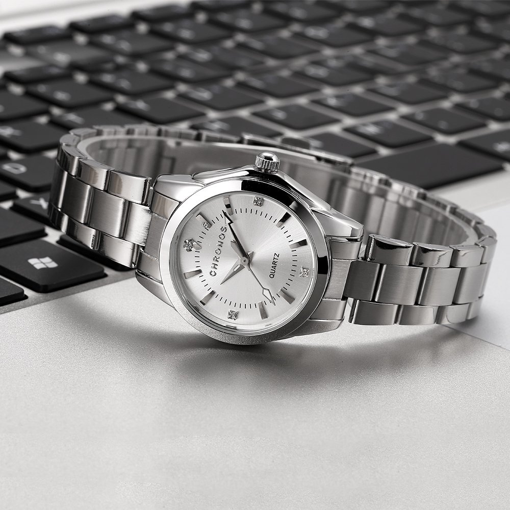 CHRONOS Women's Quartz Wristwatch - Waterproof Stainless Steel Analog Watch for Ladies & Girls | Perfect for Everyday Wear, Office & Special Occasions