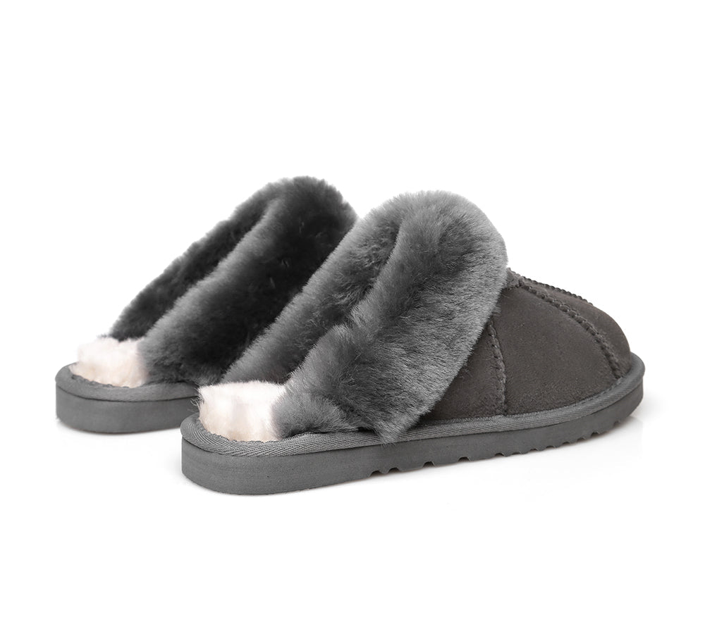 Australian Shepherd® UGG Slippers - Double Faced Sheepskin Wool House Shoes for Men & Women - Cozy Indoor/Outdoor Comfort for Winter & Home Relaxation