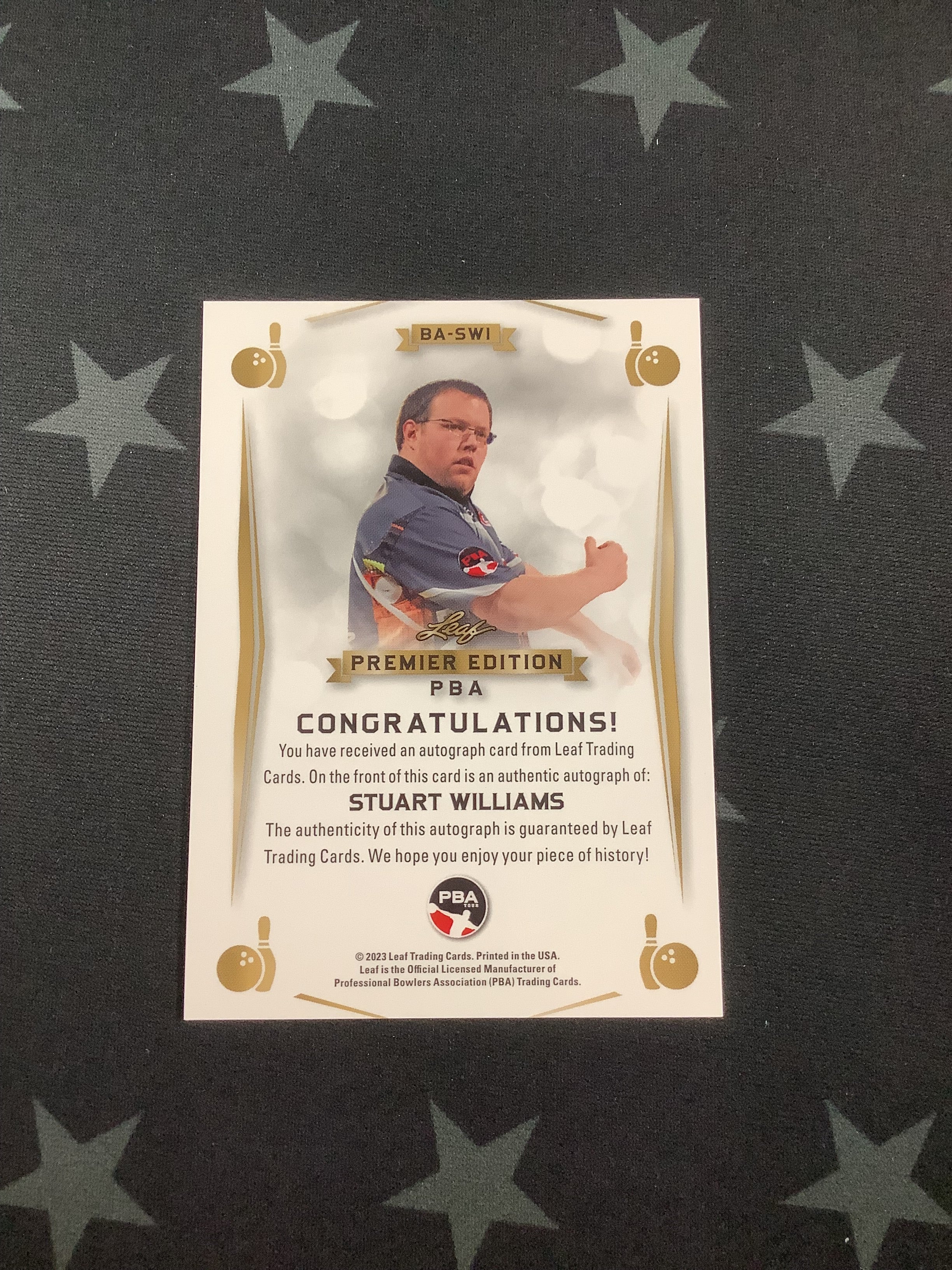 2023 Leaf Premier Edition PBA Stuart Williams Base Auto #BA SWI - Limited Edition Basketball Trading Card for Collectors & Fans - Perfect for Sports Memorabilia Collections, Gifts, and Display