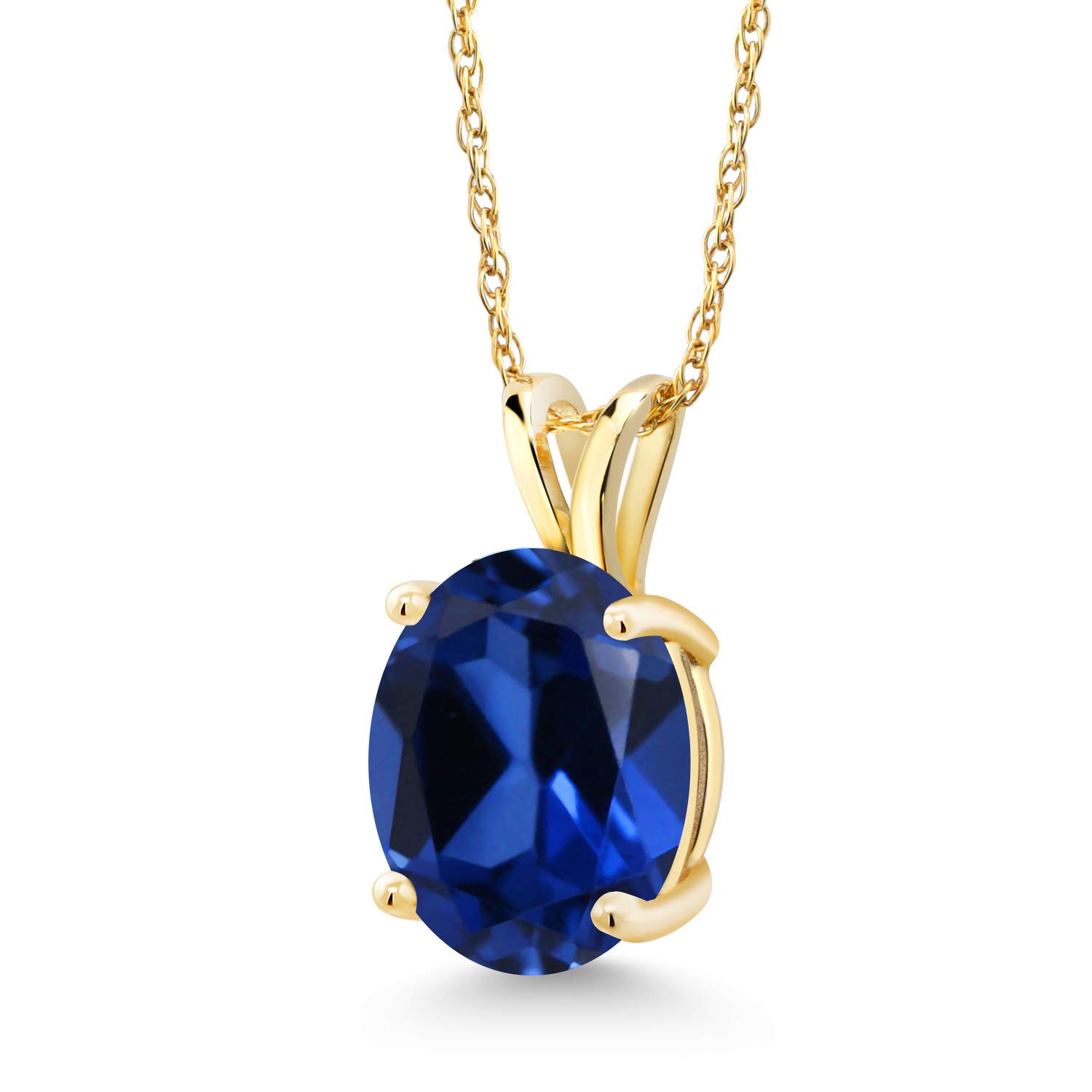 14K Yellow Gold 10X8MM Oval Birthstone Pendant Necklace for Women | Personalized Gemstone Jewelry with 18