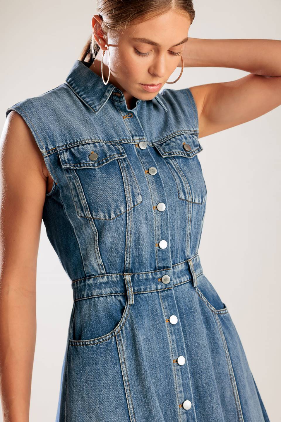 Stylish Denim Midi Dress for Women - Casual Summer Beach Outfit & Boho Chic Fashion | Perfect for Vacations, Dates, and Outdoor Adventures