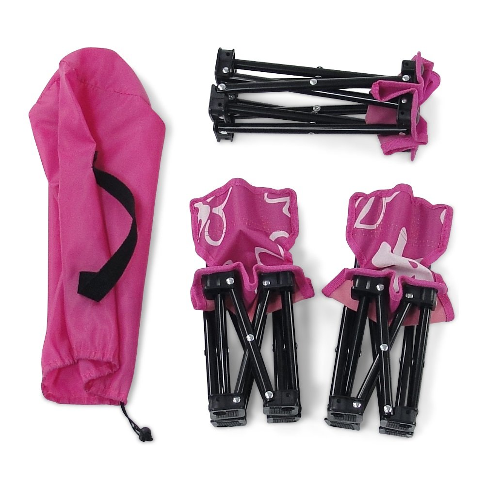 Emily Rose 18 Inch Doll 3-Piece Folding Camping Beach Sports Chair Set with Table | Compatible with 16-18
