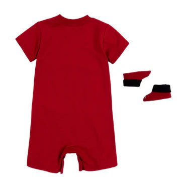 Jordan® Baby/Toddler 23 Romper & Bootie 2-Piece Set - Red | Cute Infant Outfit for Boys & Girls | Perfect for Playdates, Parties & Photo Shoots