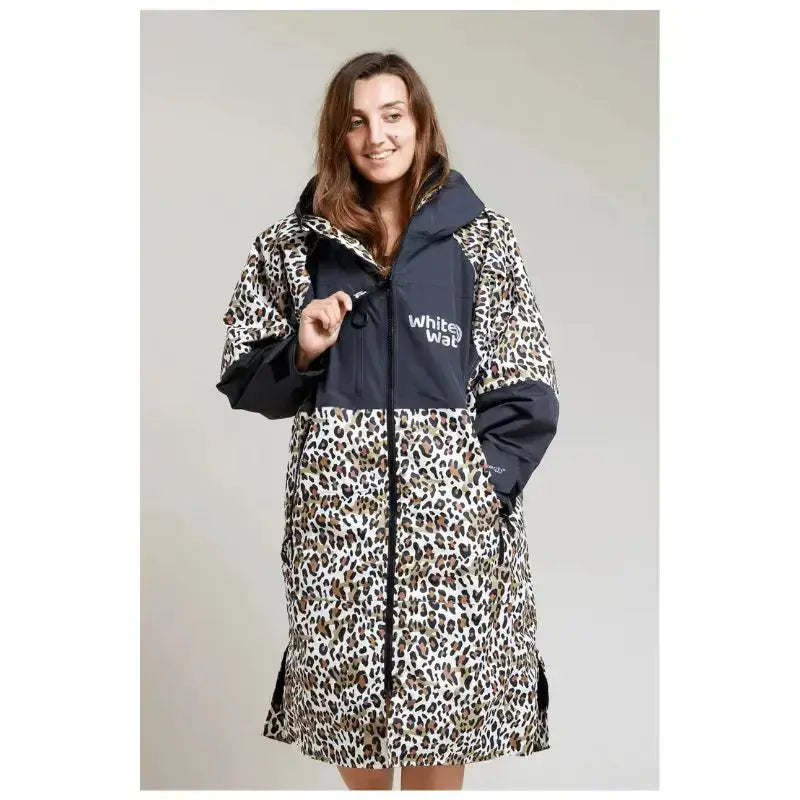 Premium Unisex Hard Shell Swimming Robe with Leopard Print - Quick Dry Beach Cover Up for Pool, Spa & Water Sports